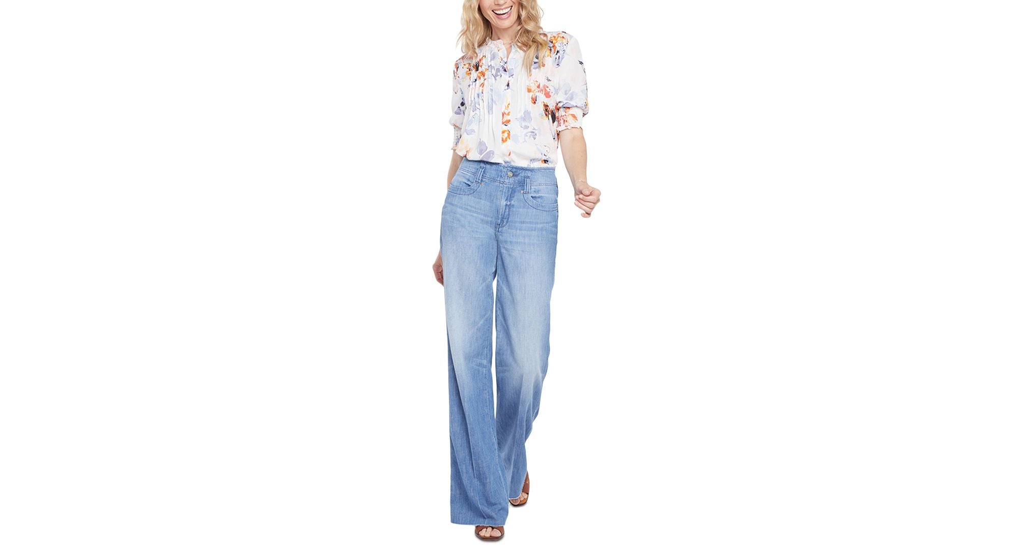 Nydj Teresa Hollywood Waist Wide Leg Jeans