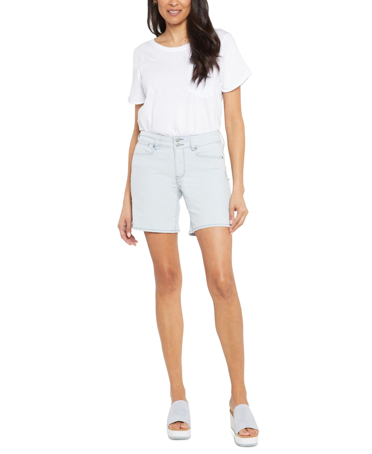 Nydj Roxanne Striped Denim Shorts
