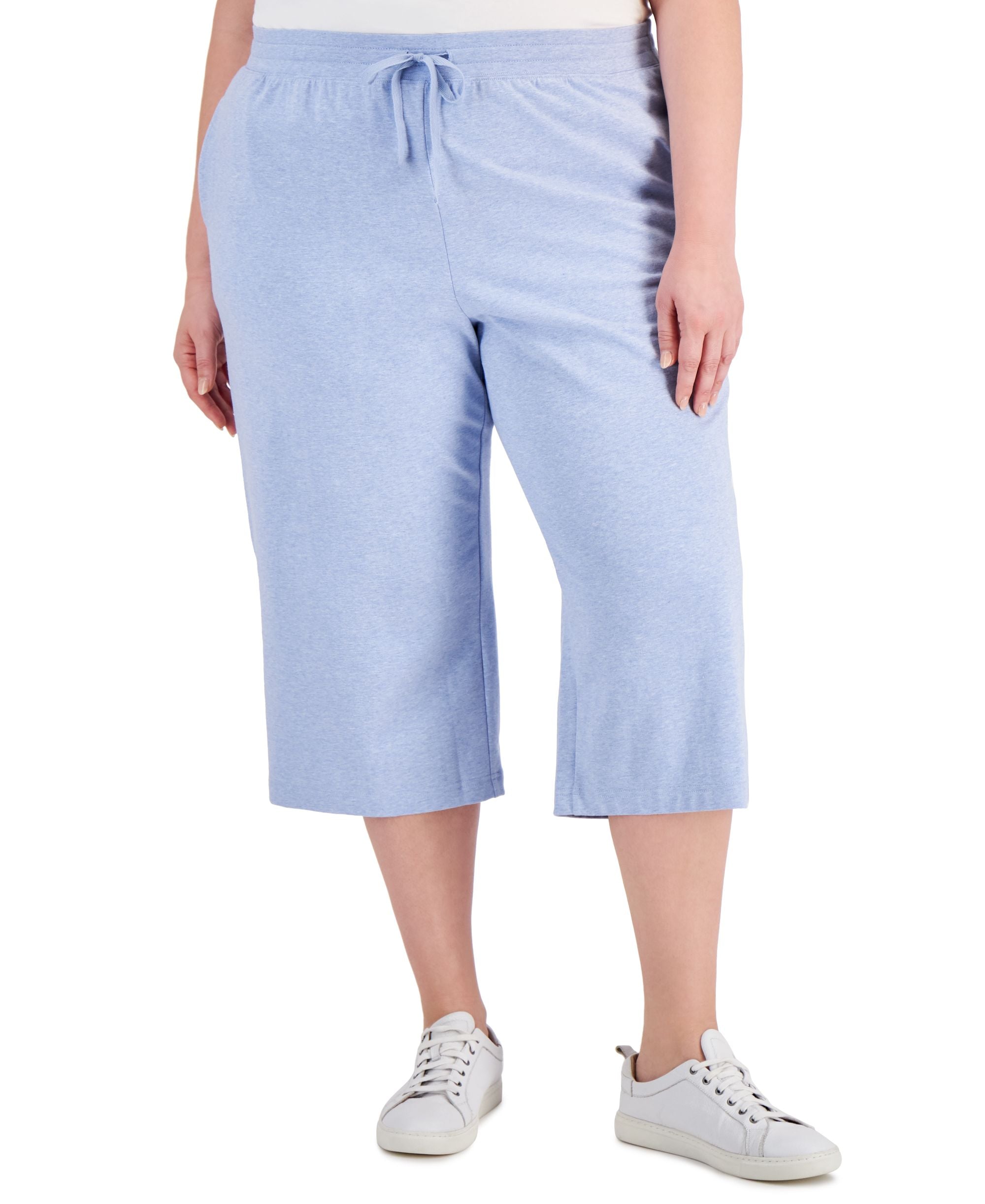 Karen Scott Plus Size Drawstring Waist Knit Capri Pants