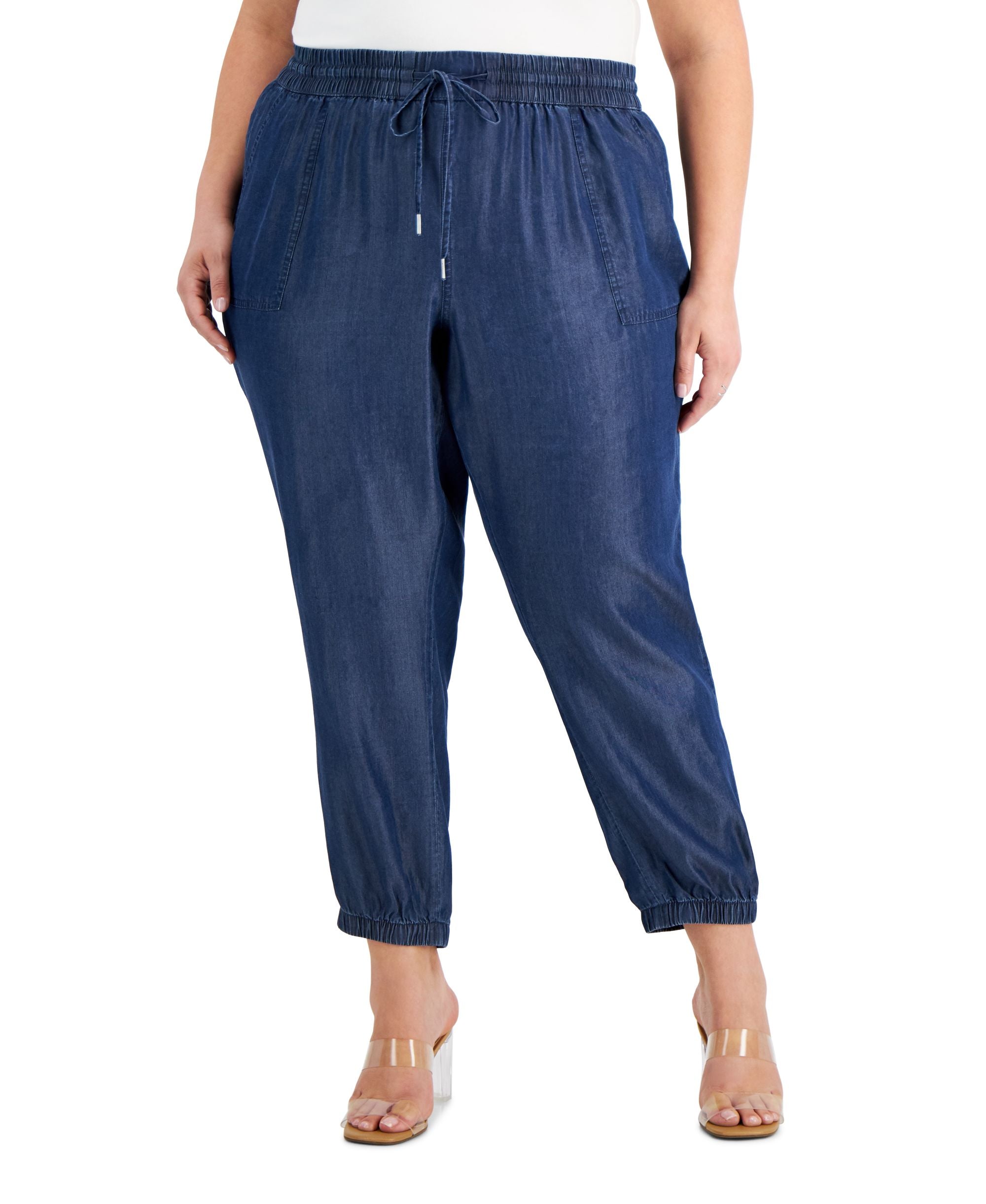 Bar III Plus Size Drawstring Tencel Pants