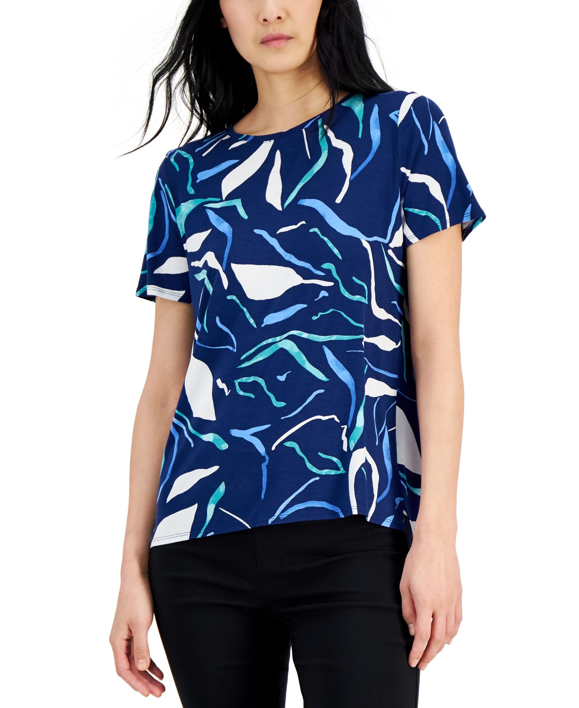 Alfani Womens Short Sleeve Crewneck T-Shirt