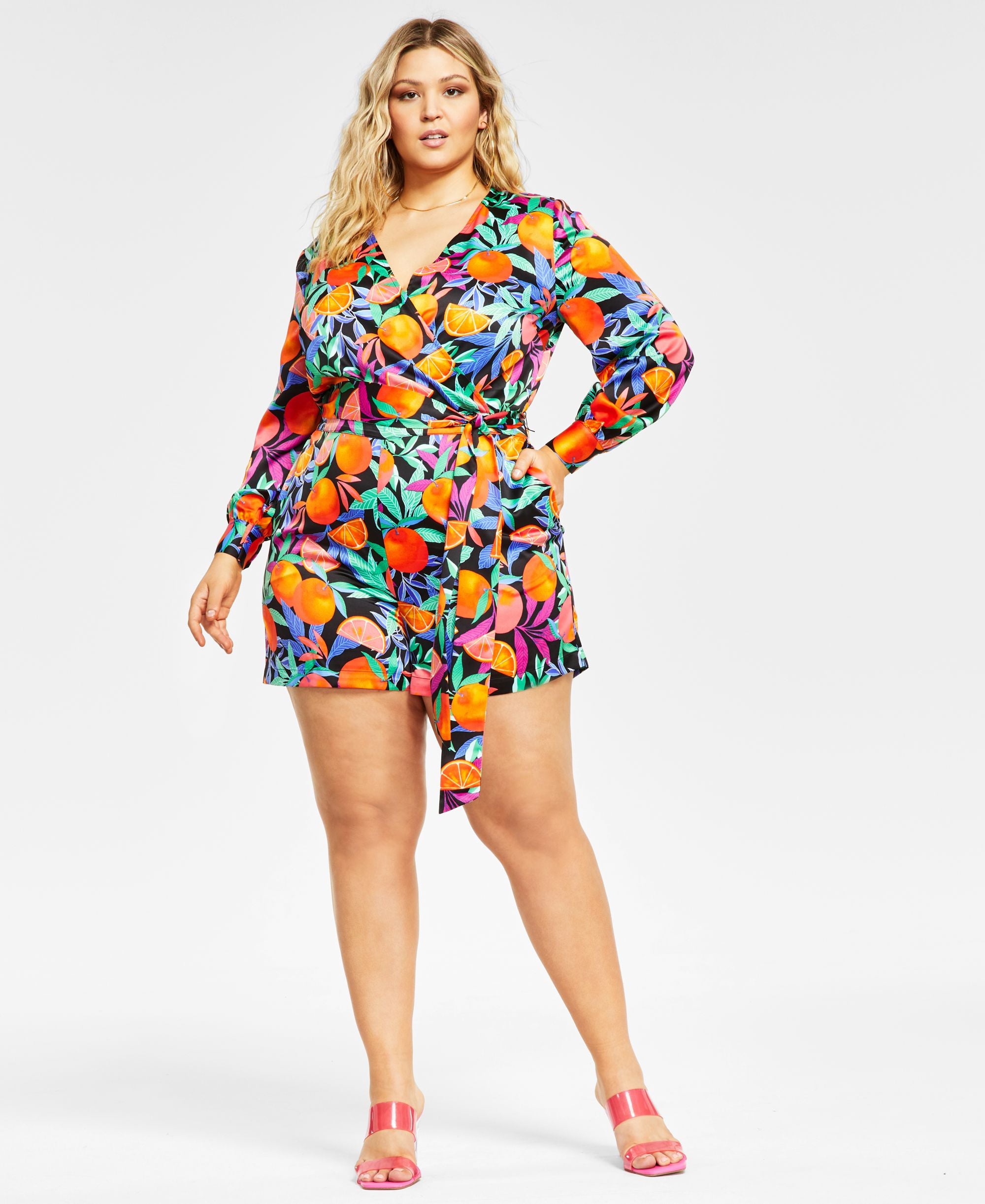 Nina Parker Trendy Plus Size Satin Romper
