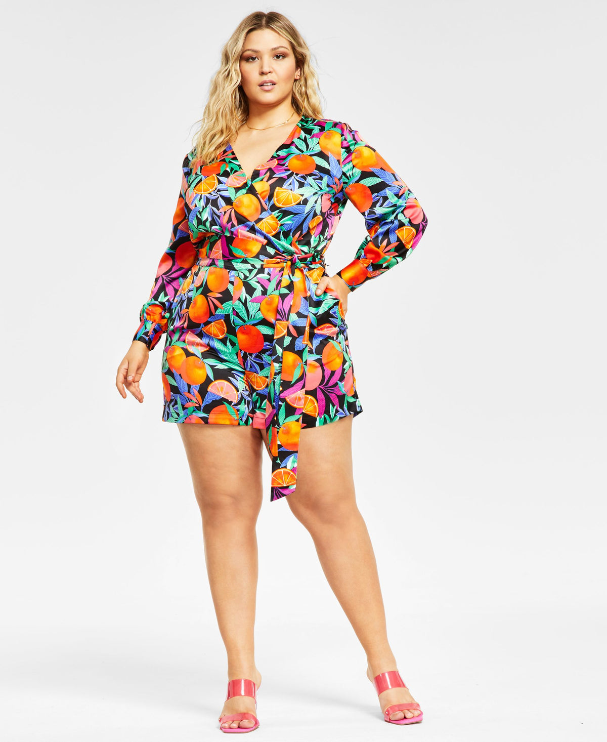 Nina Parker Trendy Plus Size Satin Romper