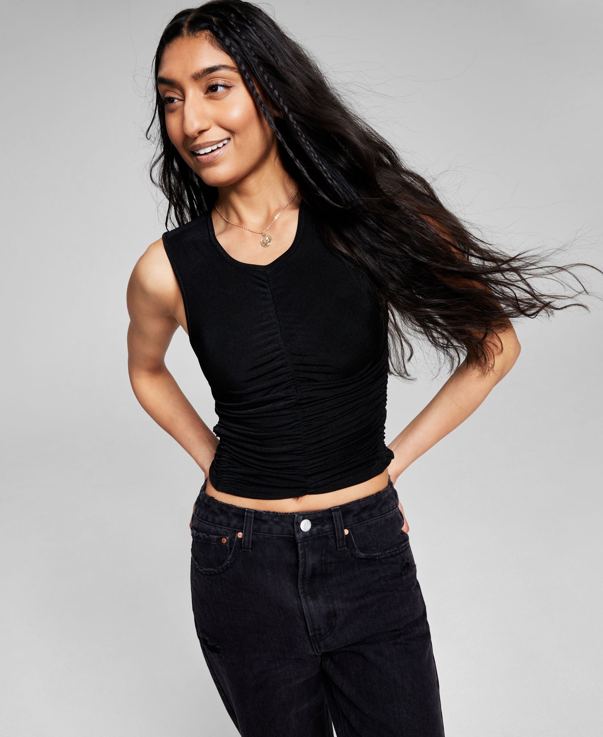 Now This Womens Ruched Tank Top