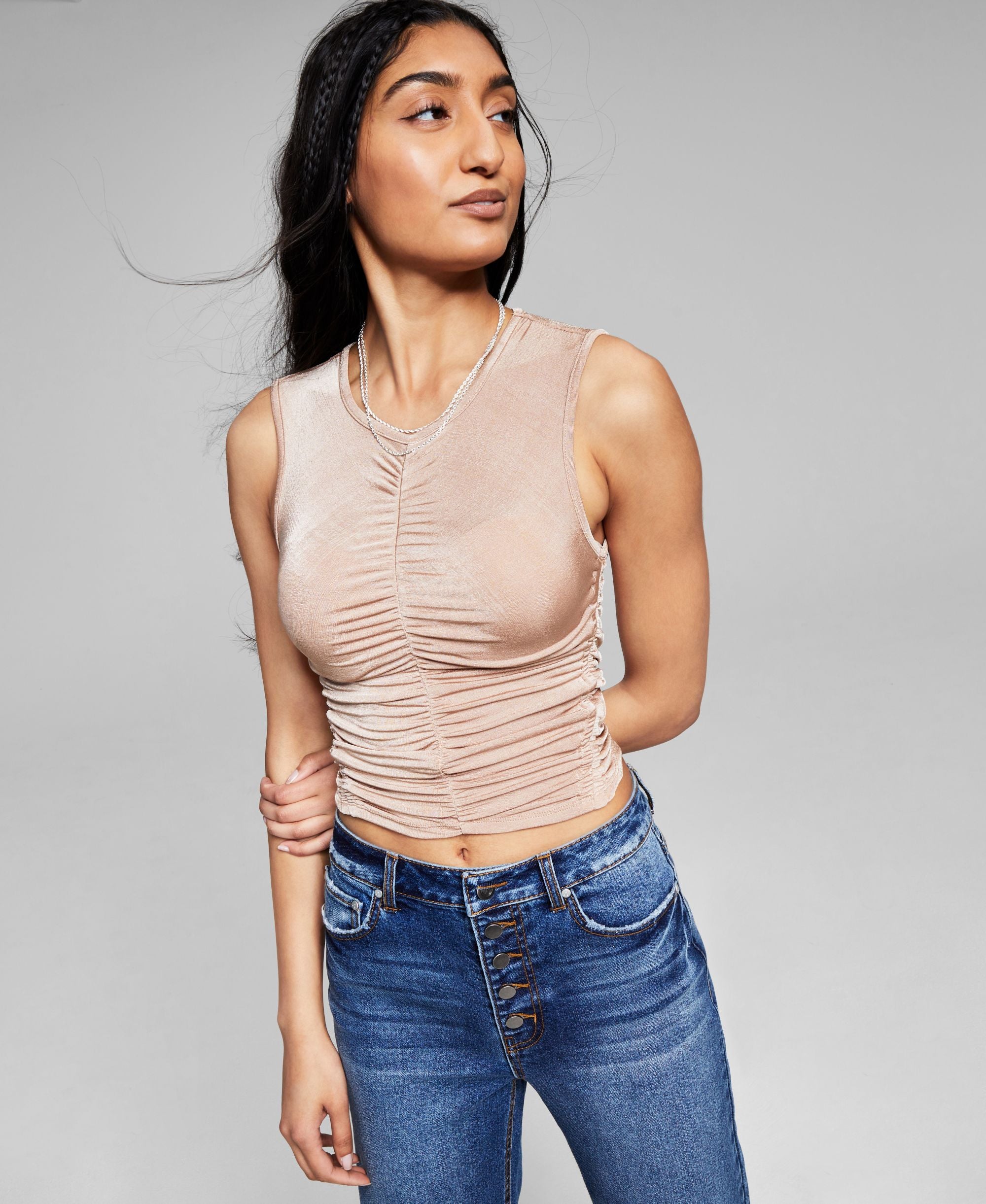 Now This Womens Ruched Tank Top