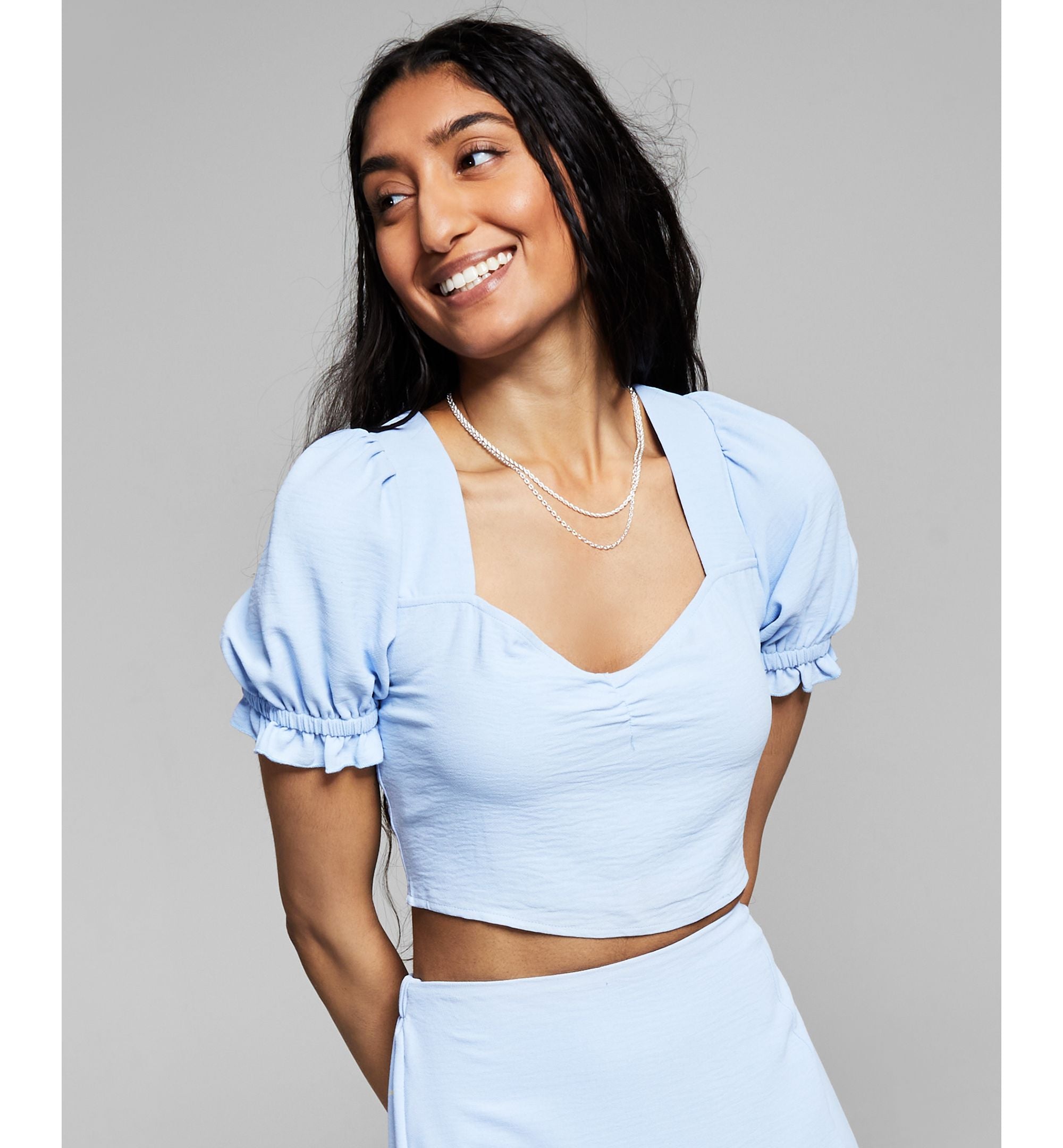 Now This Womens Tie Back Crop Top