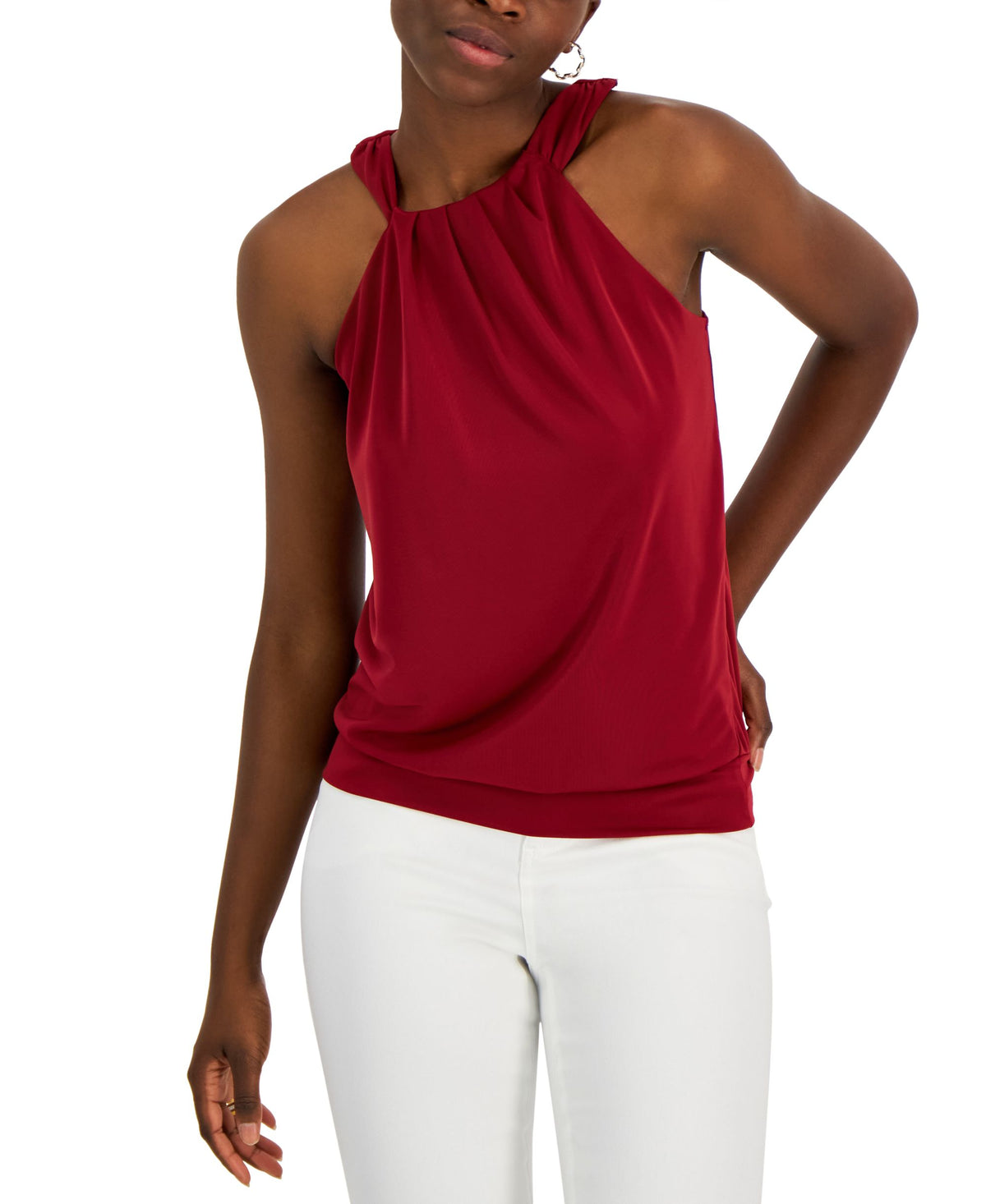 INC International Concepts Womens Gathered Halter Top