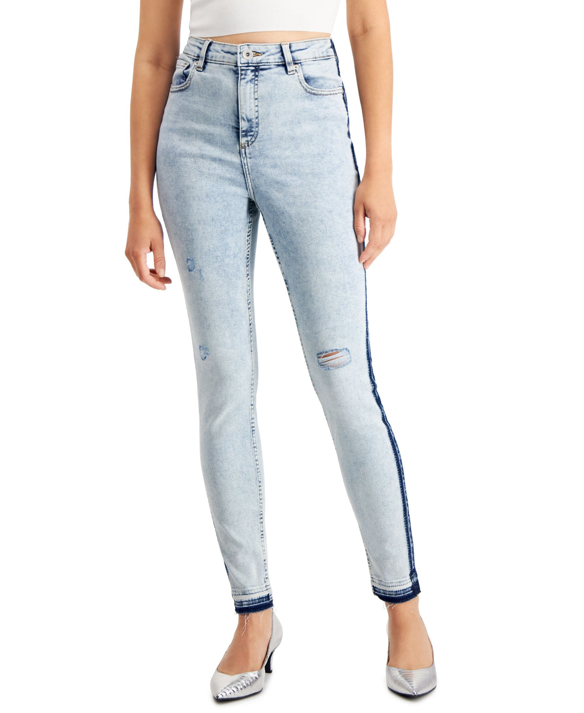INC International Concepts Womens High Rise Ripped Skinny Jeans