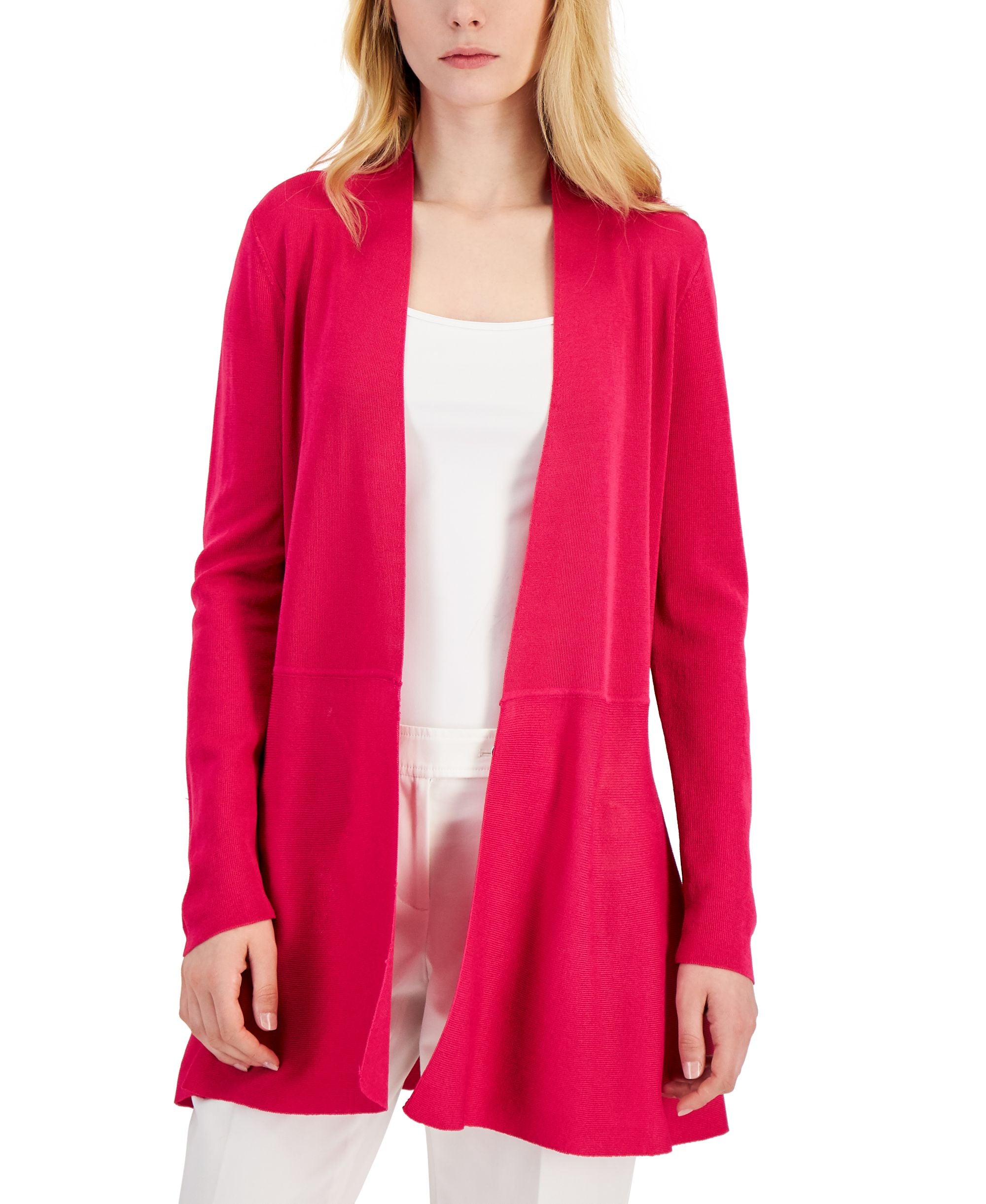 Anne Klein Petite Monterey Open Front Cardigan