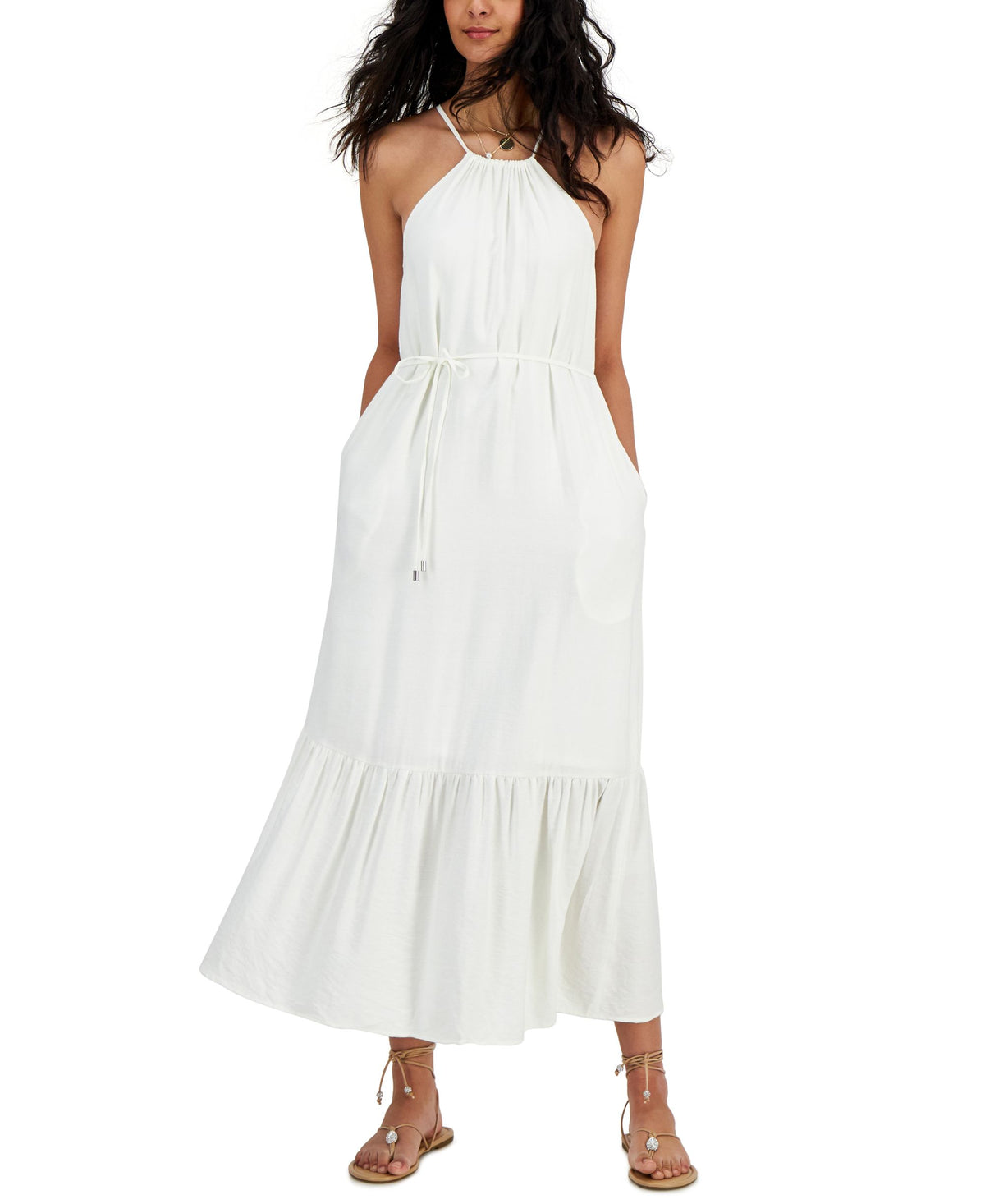 Women's Tiered Tie-Waist Dress