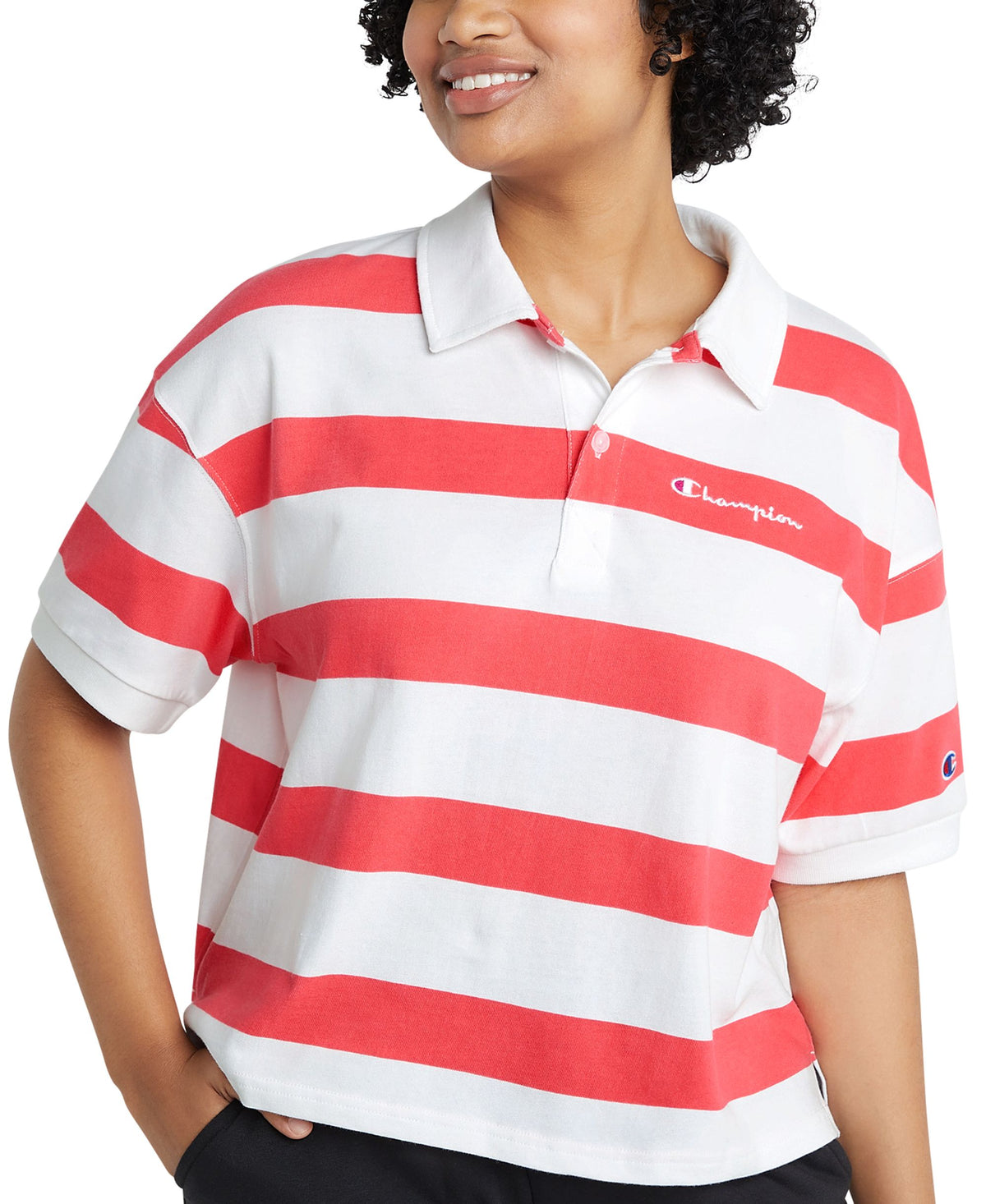 Champion Womens Mid Weight Jersey Polo Top