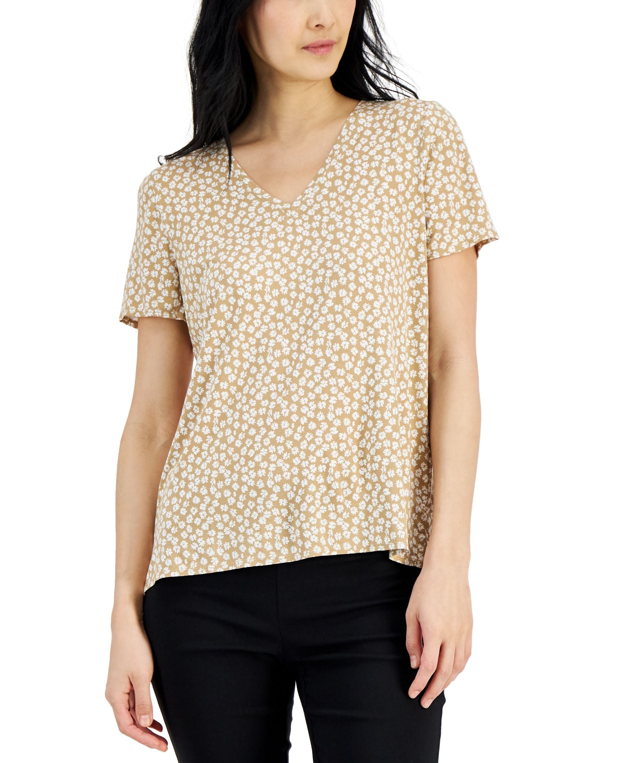 Women's Printed V-Neck T-Shirt