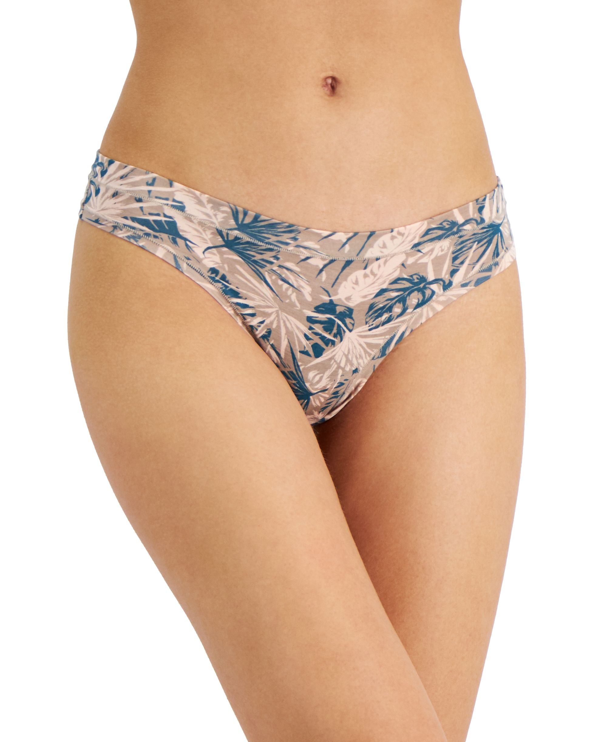 Alfani Womens Tropical Leaves Thong Underwear