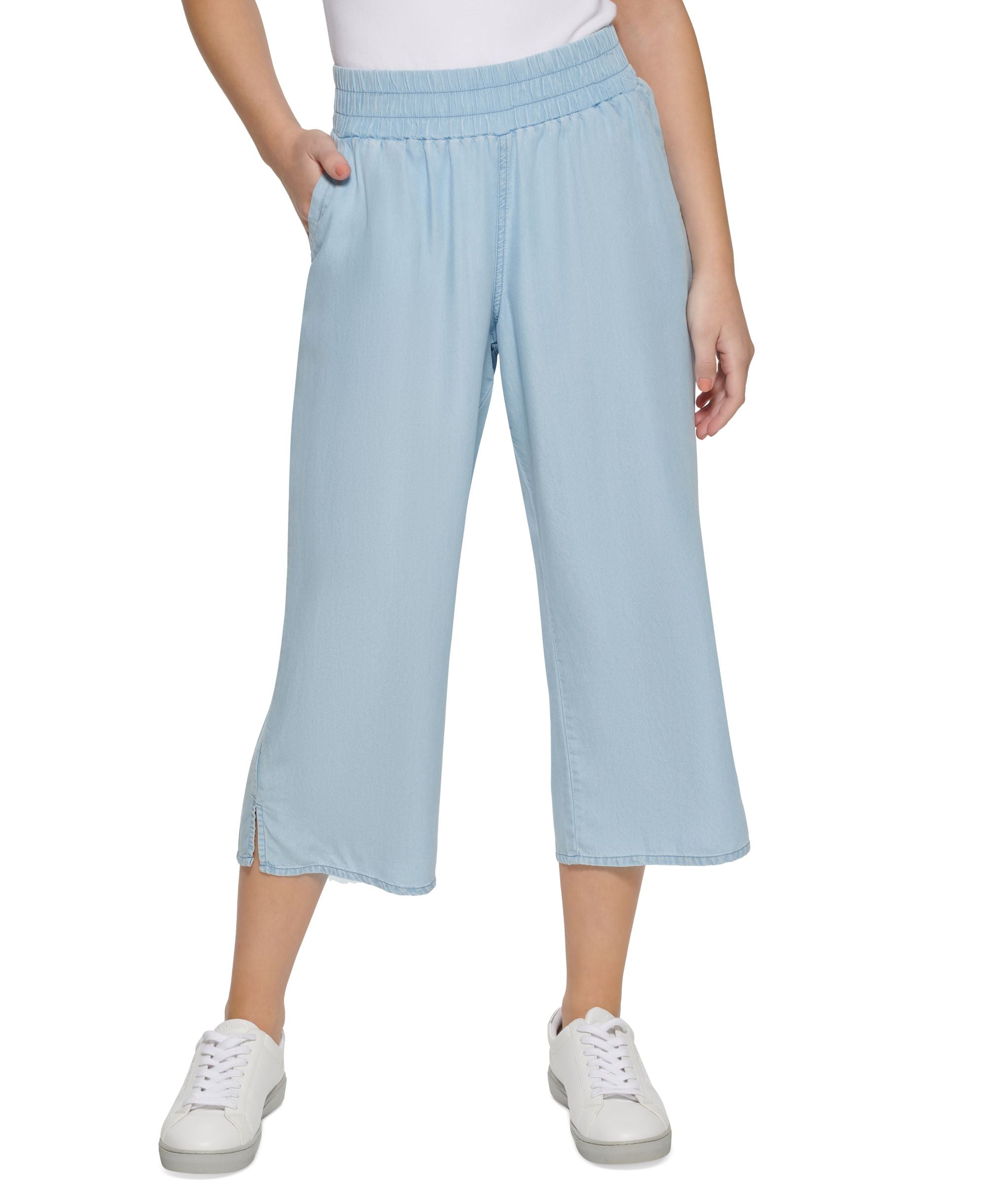 Petite Cropped Wide Leg Pants