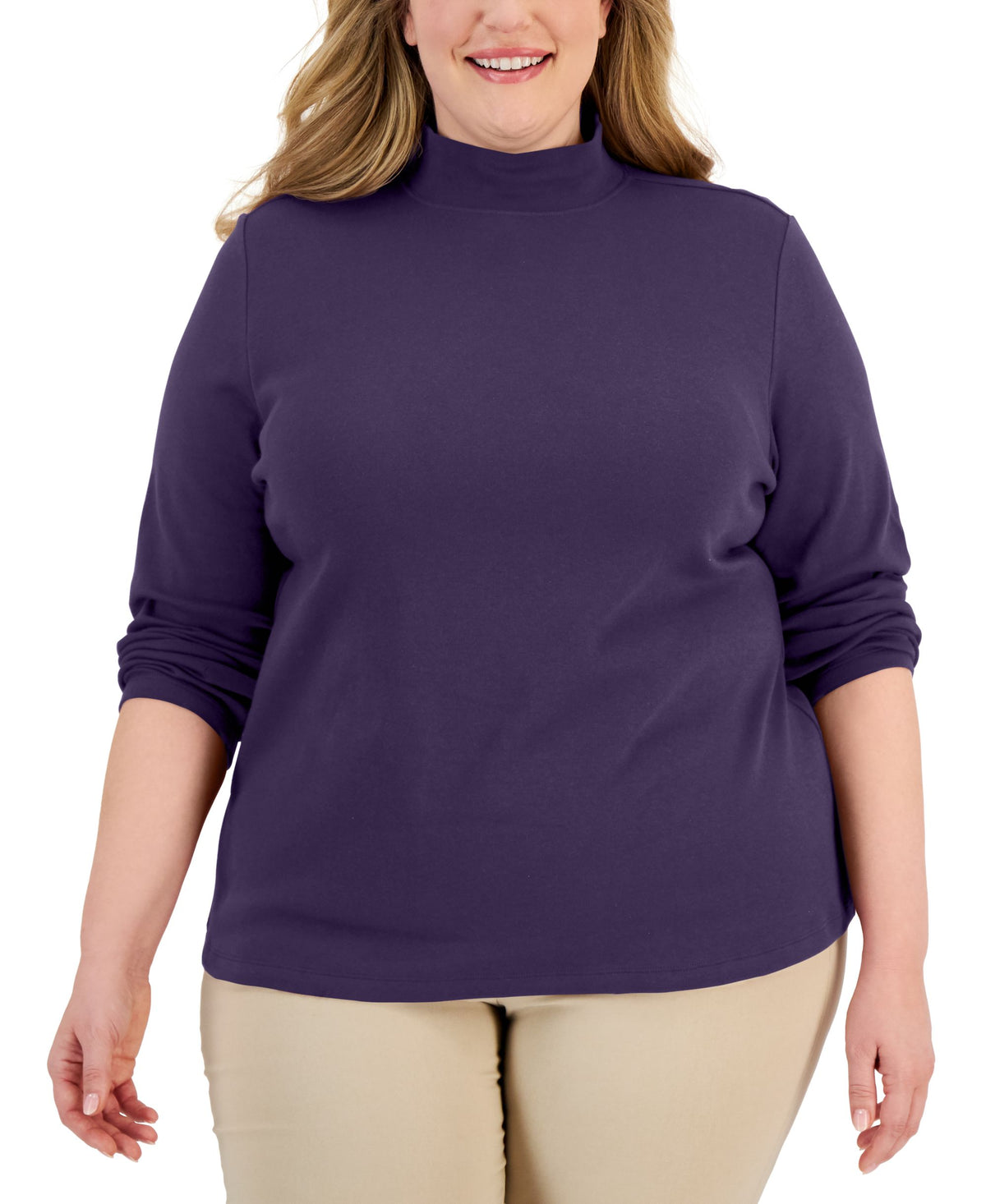 Plus Size Mock-Neck Top