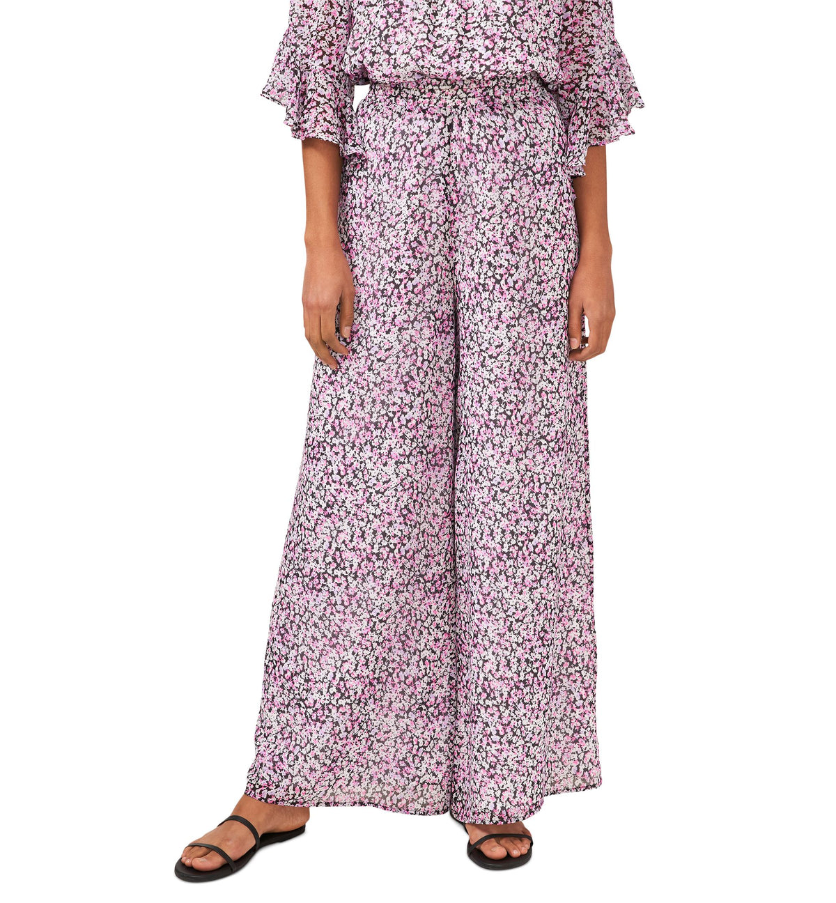 Riley & Rae Womens High Rise Relaxed Fit Wide Leg Flare Pull On Pants