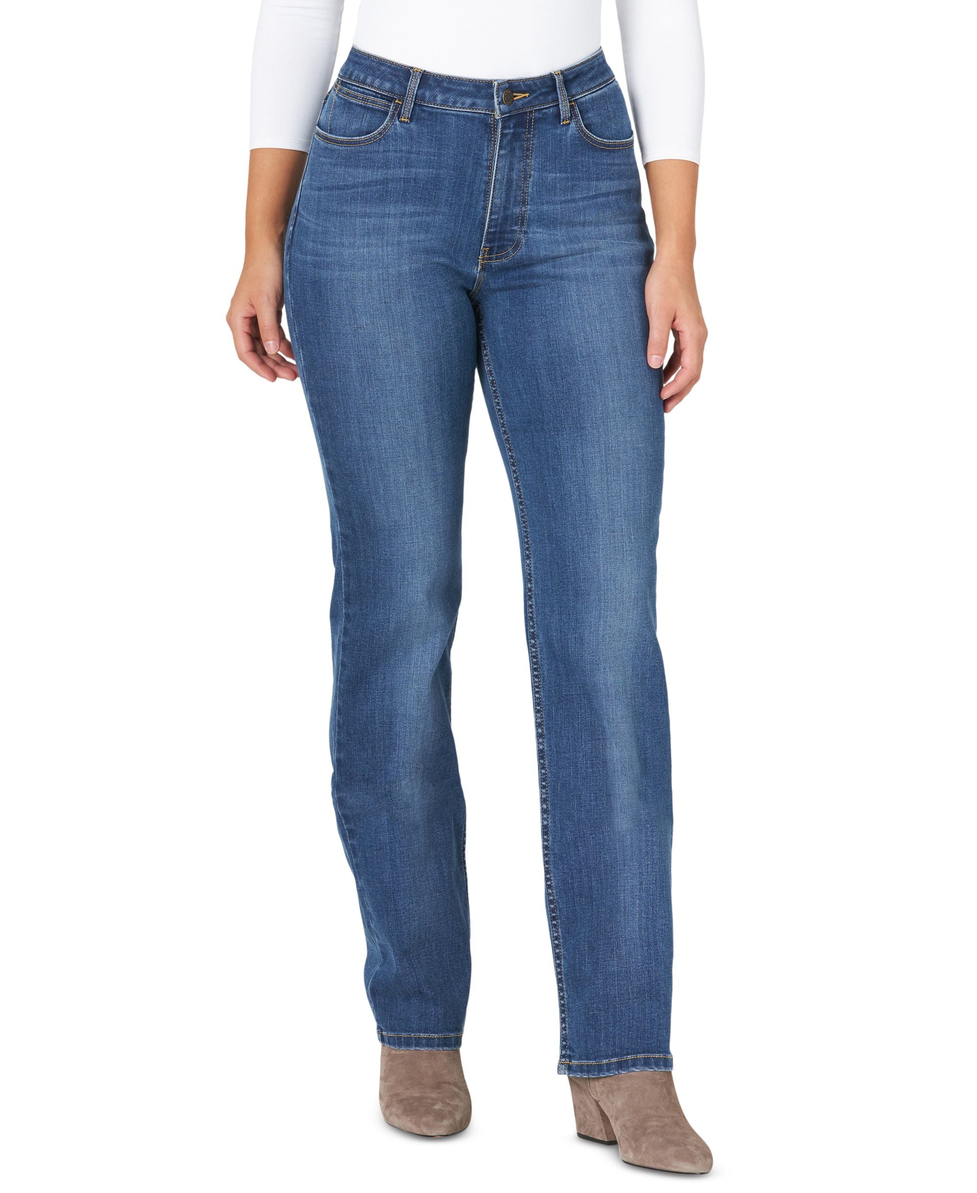 Wrangler High Rise Straight Leg Jeans