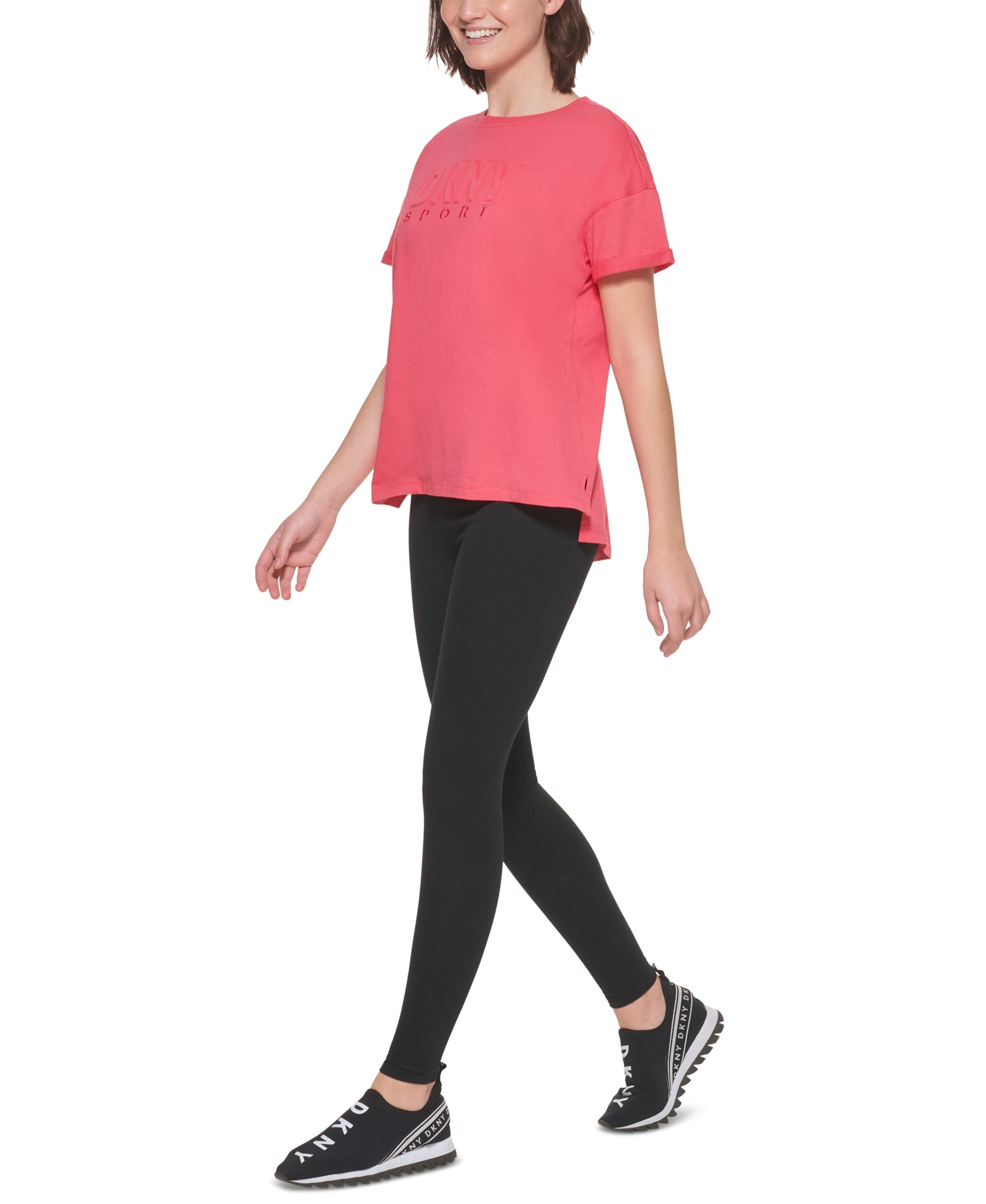 DKNY Sport Womens Cotton Logo T-Shirt