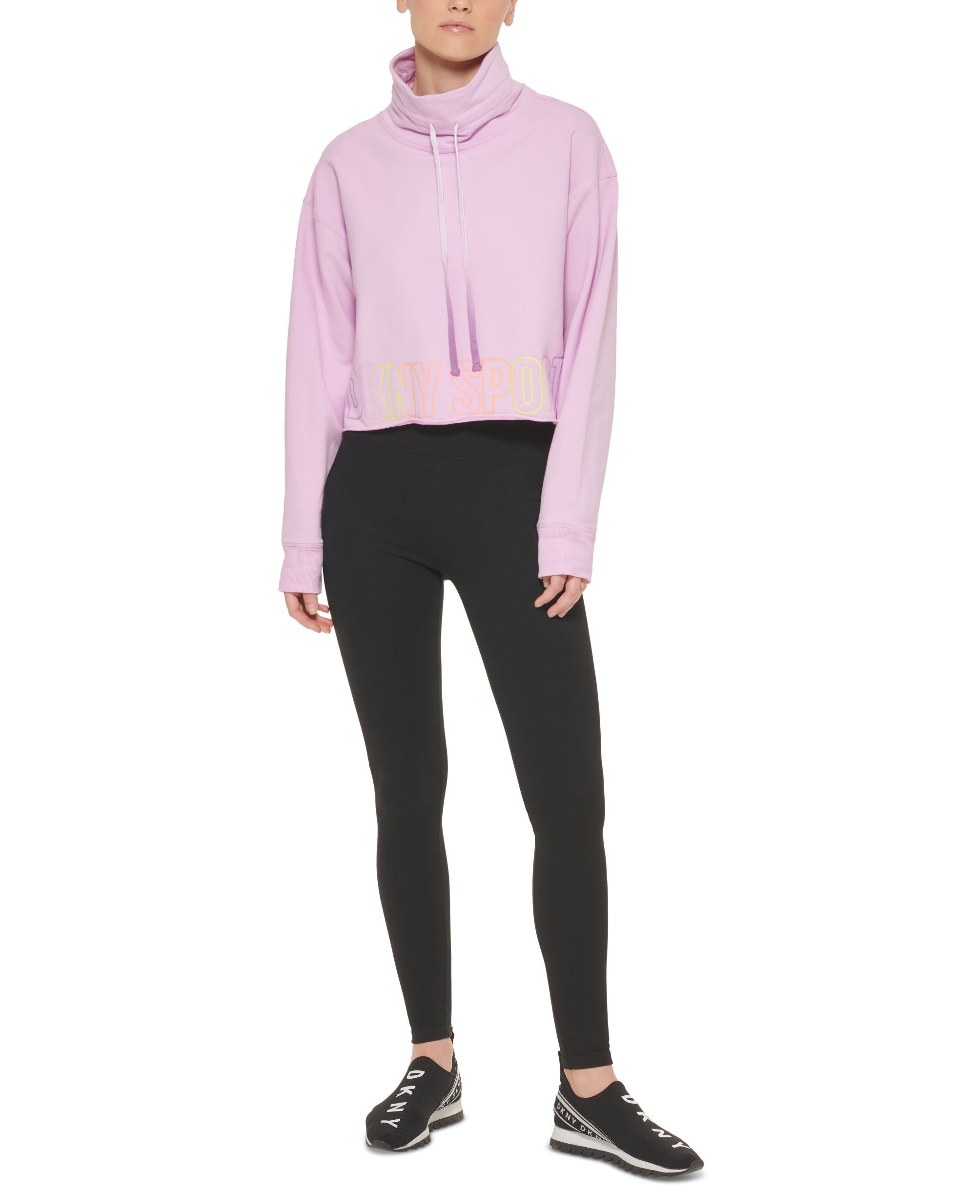 DKNY Sport Ombre Logo Funnel Neck Pullover