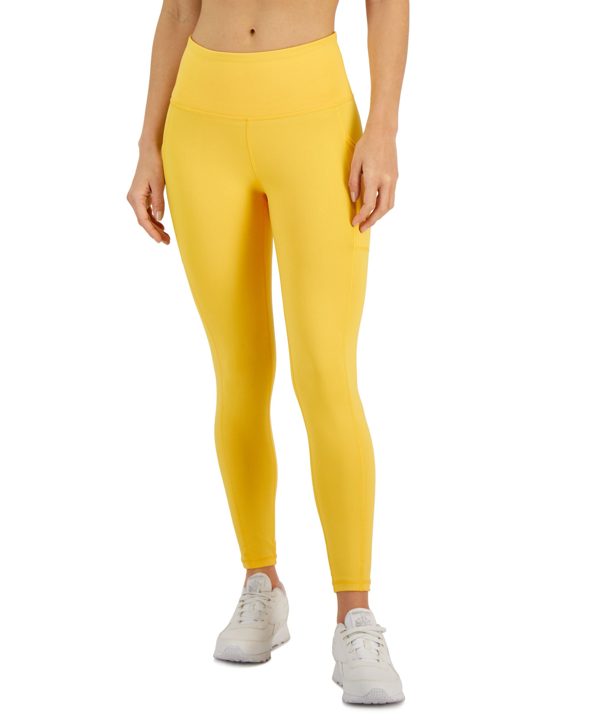 ID Ideology Womens Compression High Waist Side Pocket 7/8 Length Leggings In Reg Petites