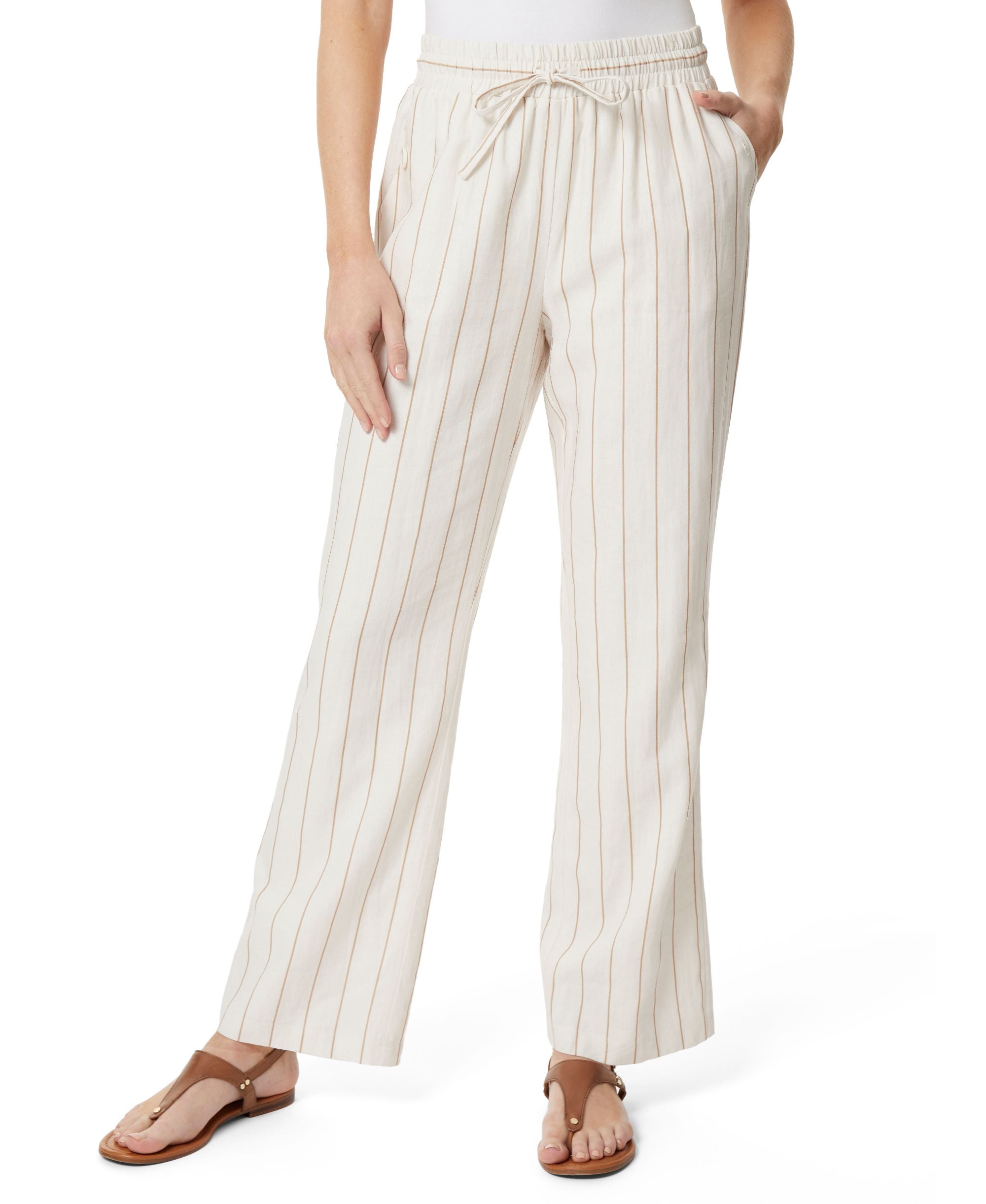 Womens Pull On Drawstring Slash Pocket Trouser Pants