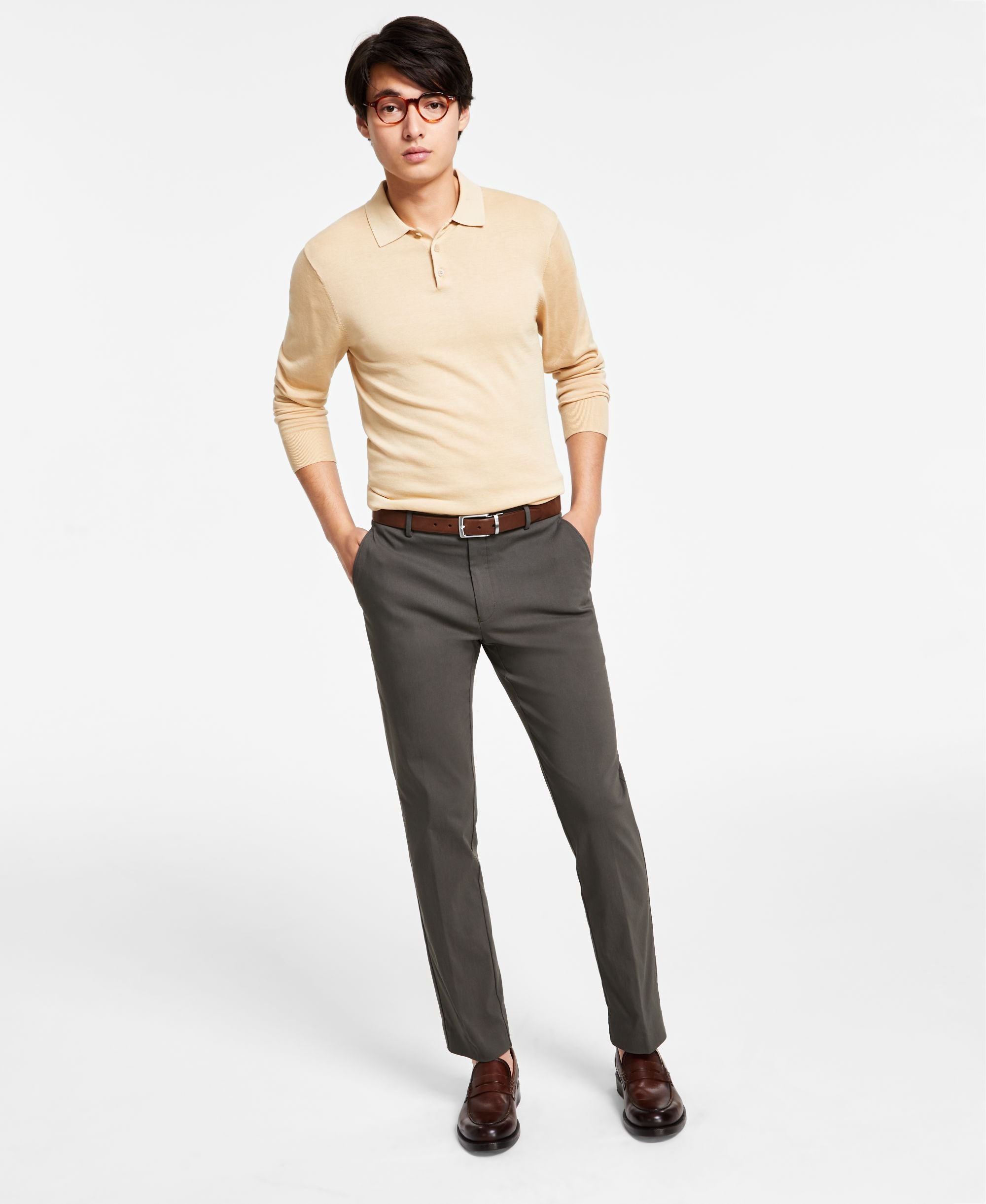 Men's Modern-Fit TH Flex Stretch Solid Performance Pants