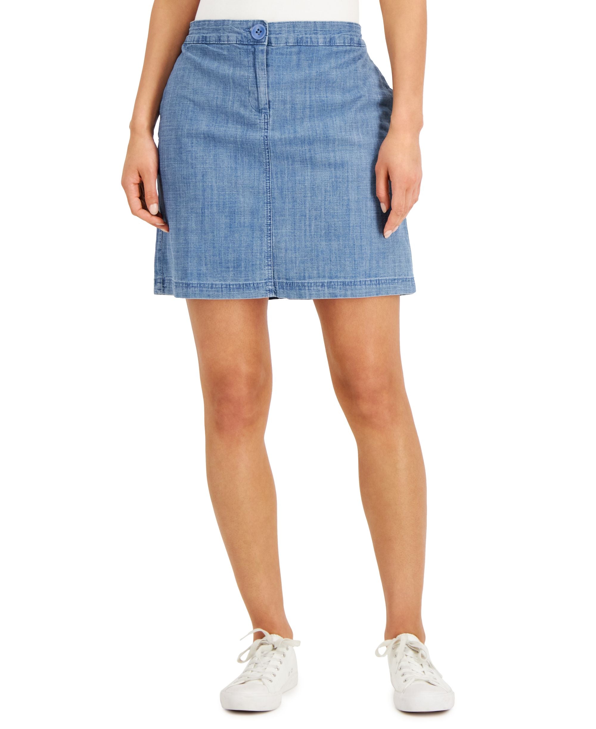 Karen Scott Petite Chambray Skort