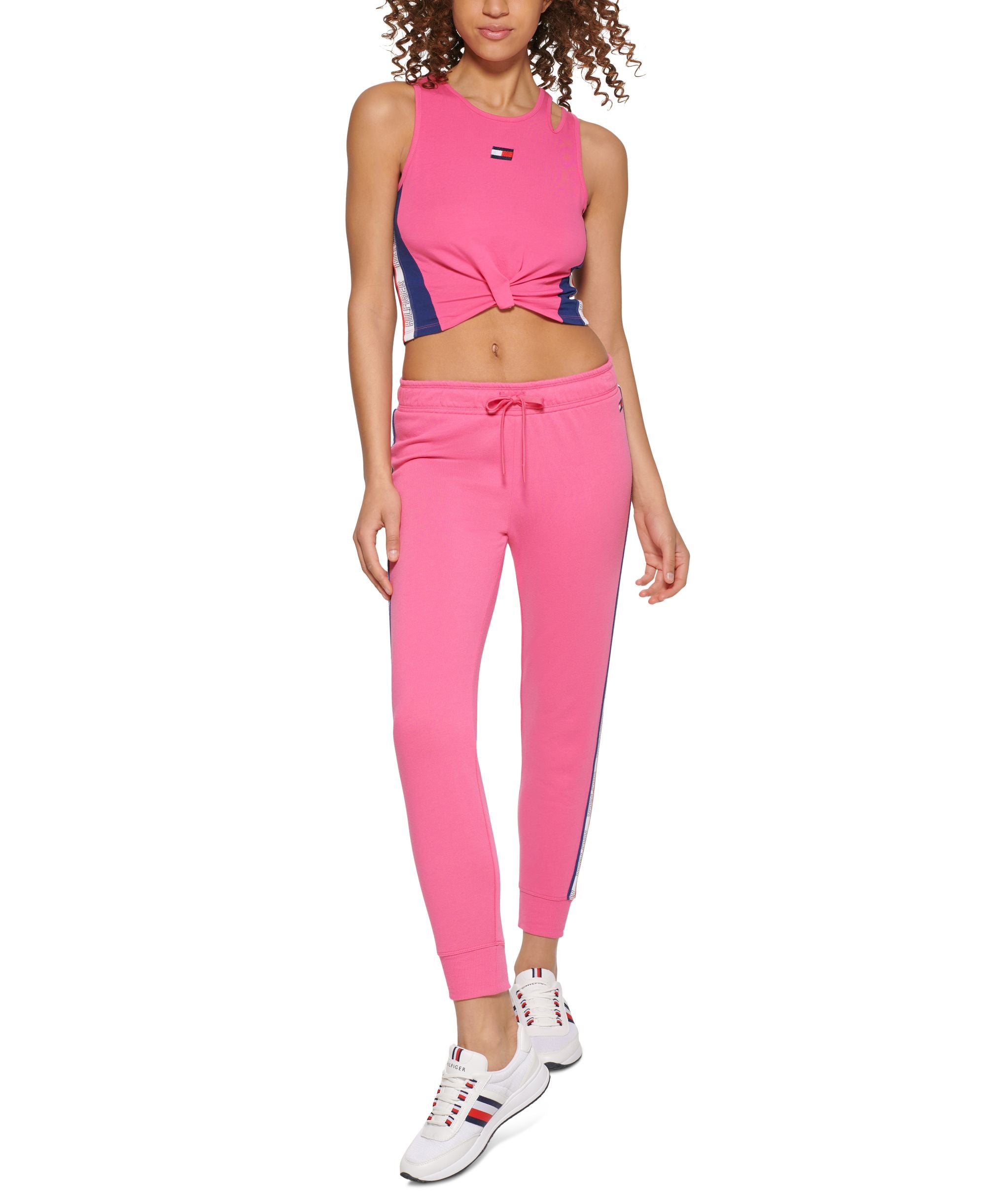 Tommy Hilfiger Sport Womens Cropped Twist Hem Tank Top