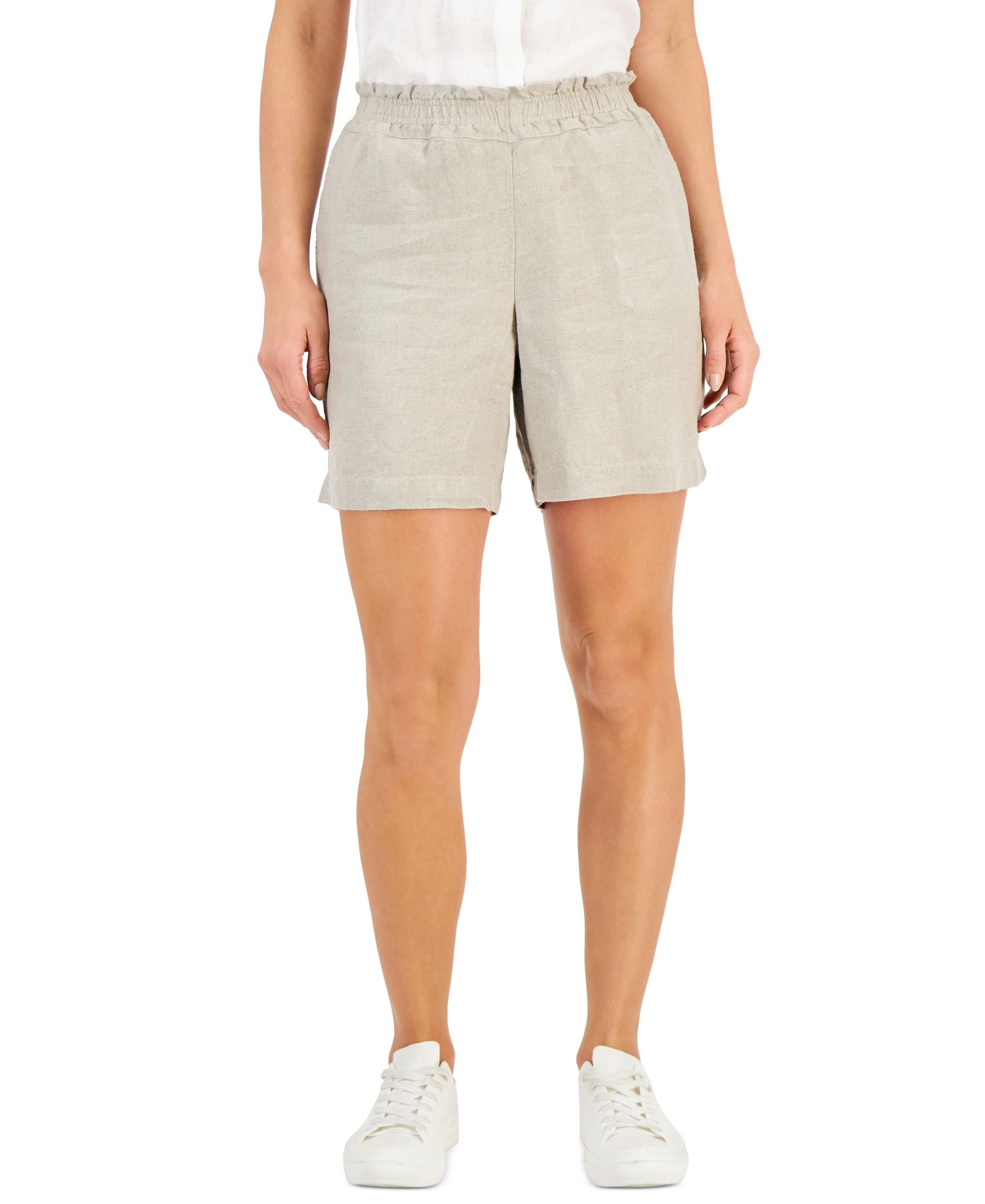 Charter Club Womens Linen Pull-On Shorts