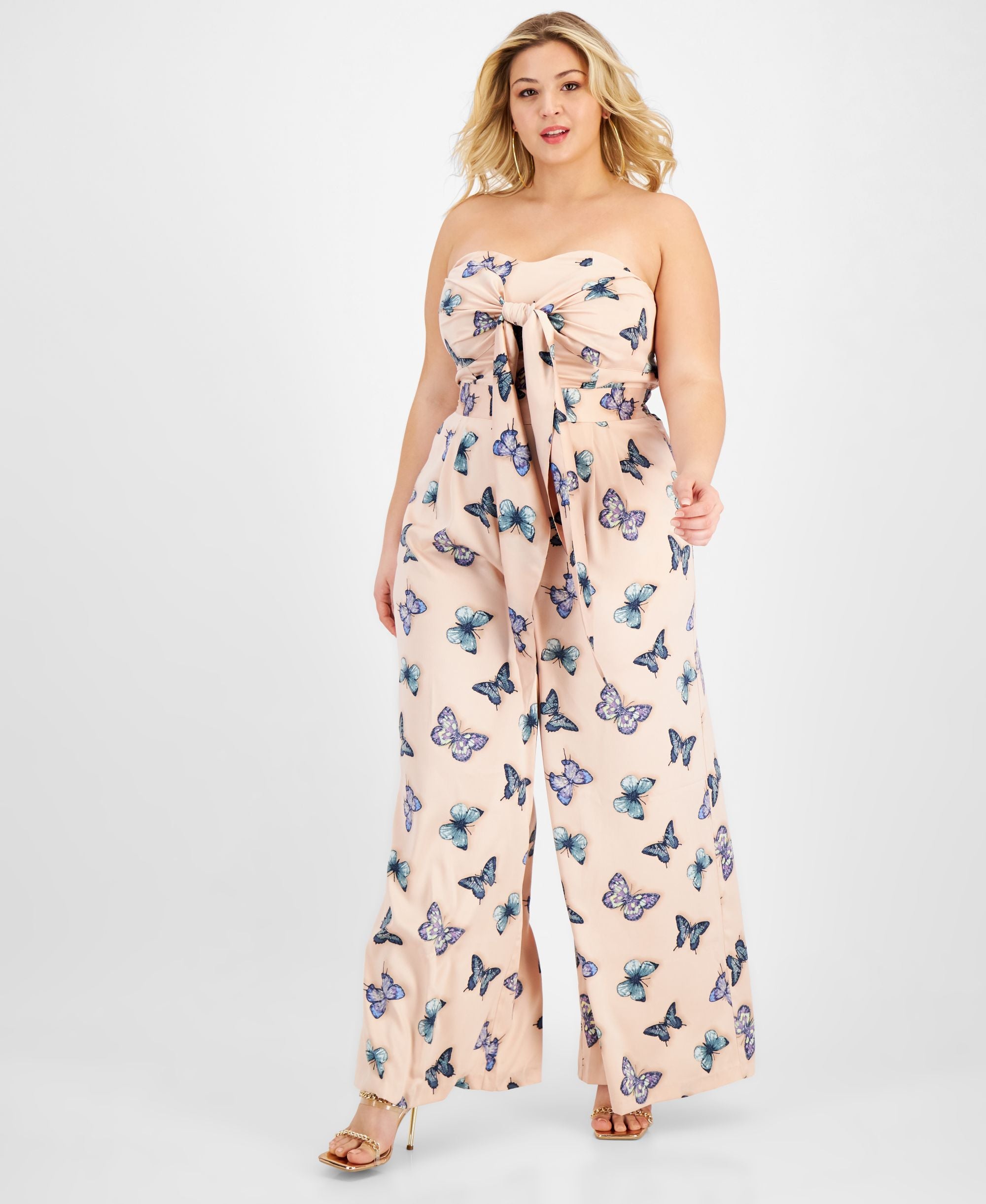 Nina Parker Trendy Plus Size Strapless Jumpsuit