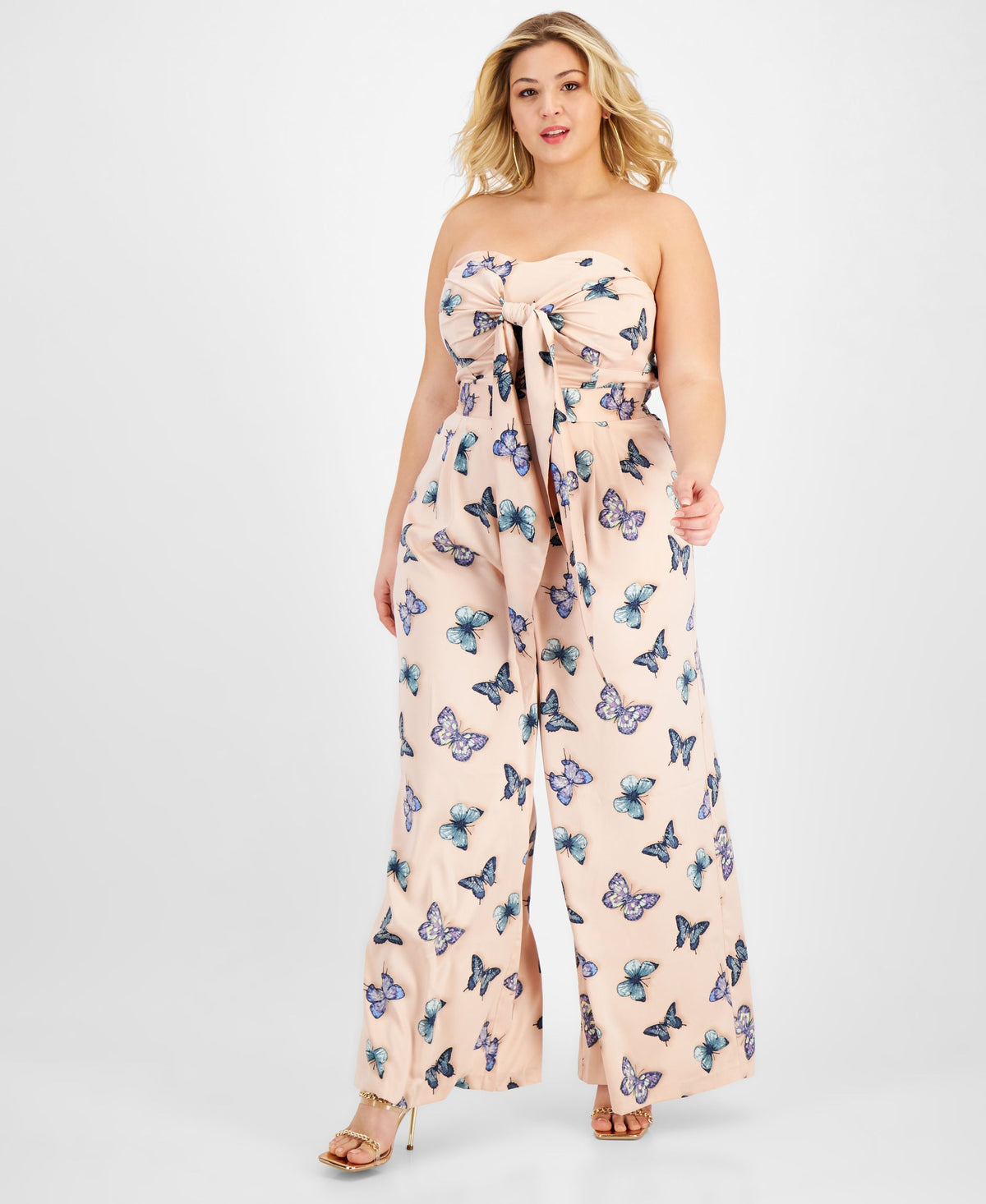 Nina Parker Trendy Plus Size Strapless Jumpsuit
