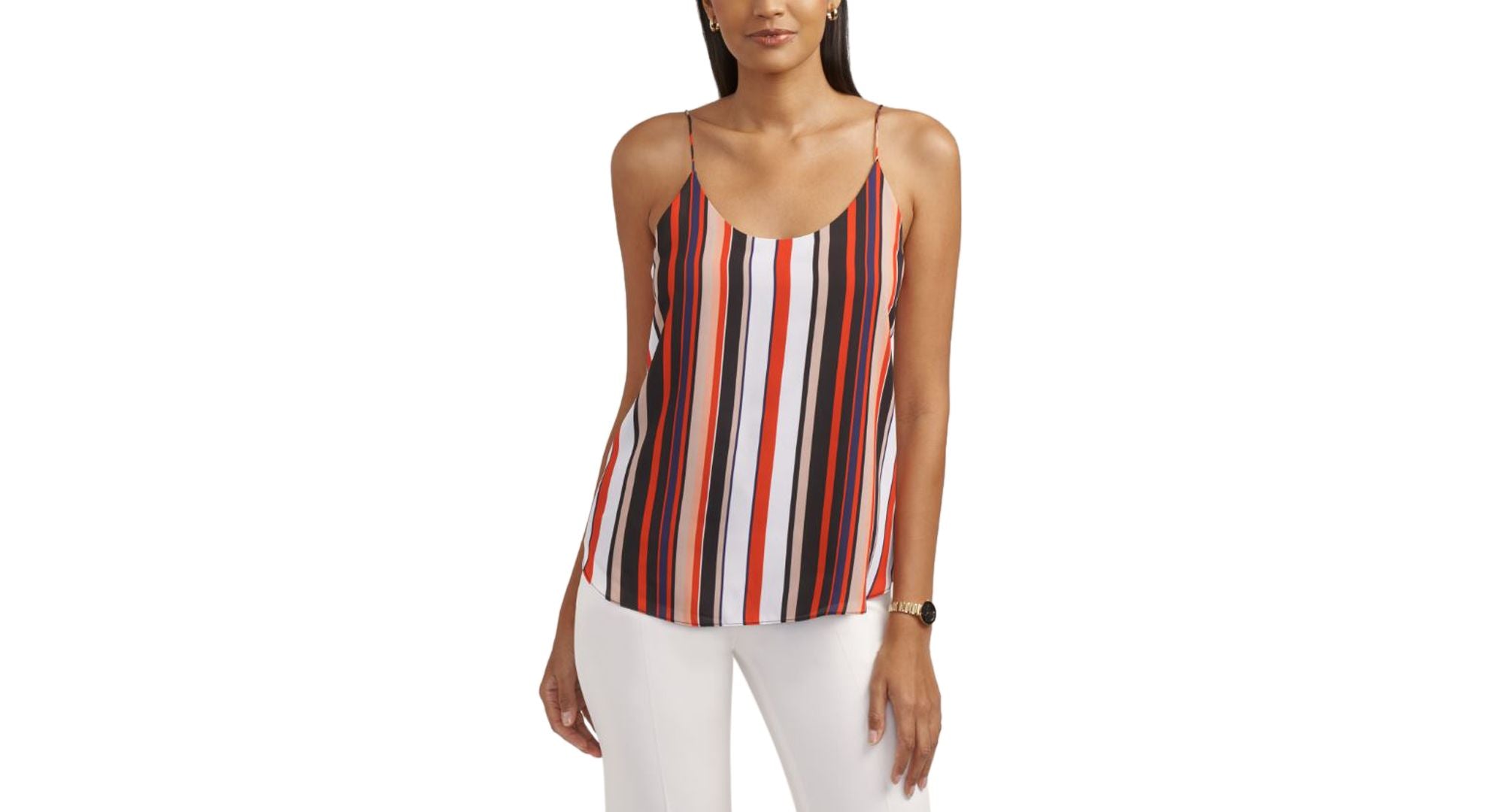 Anne Klein Petite Striped Scoop-Neck Camisole