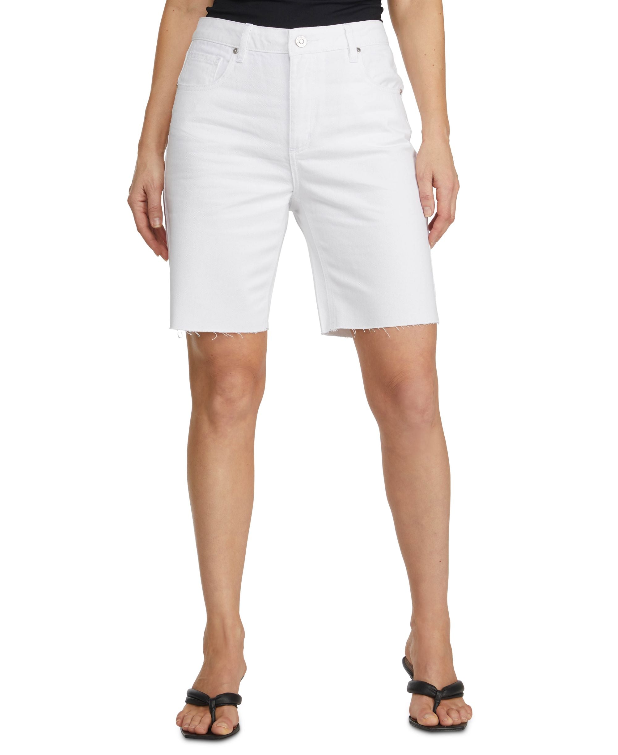 Numero Womens Cut-Hem Denim Shorts