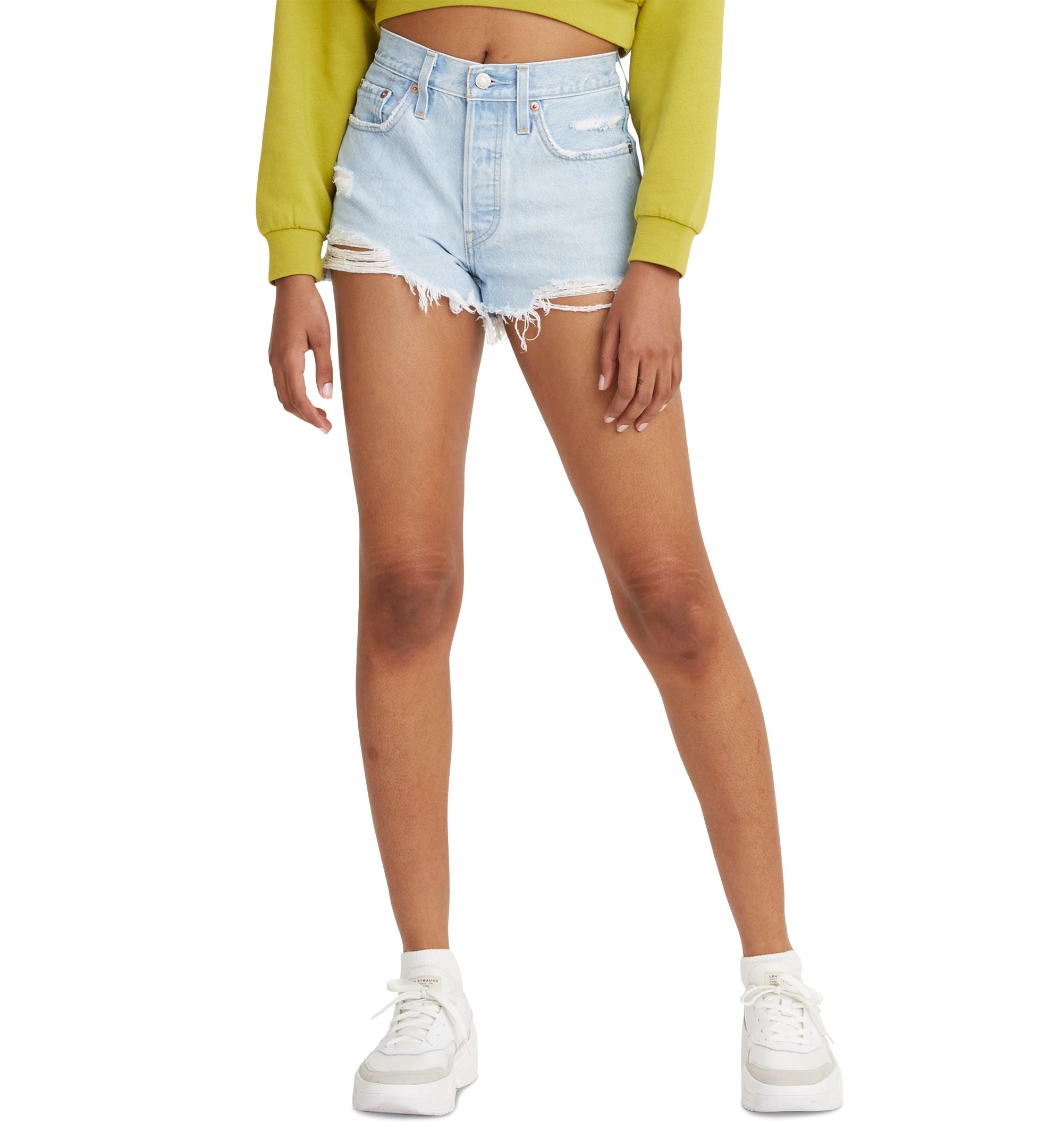 Women's 501 Button Fly Cotton High-Rise Denim Shorts