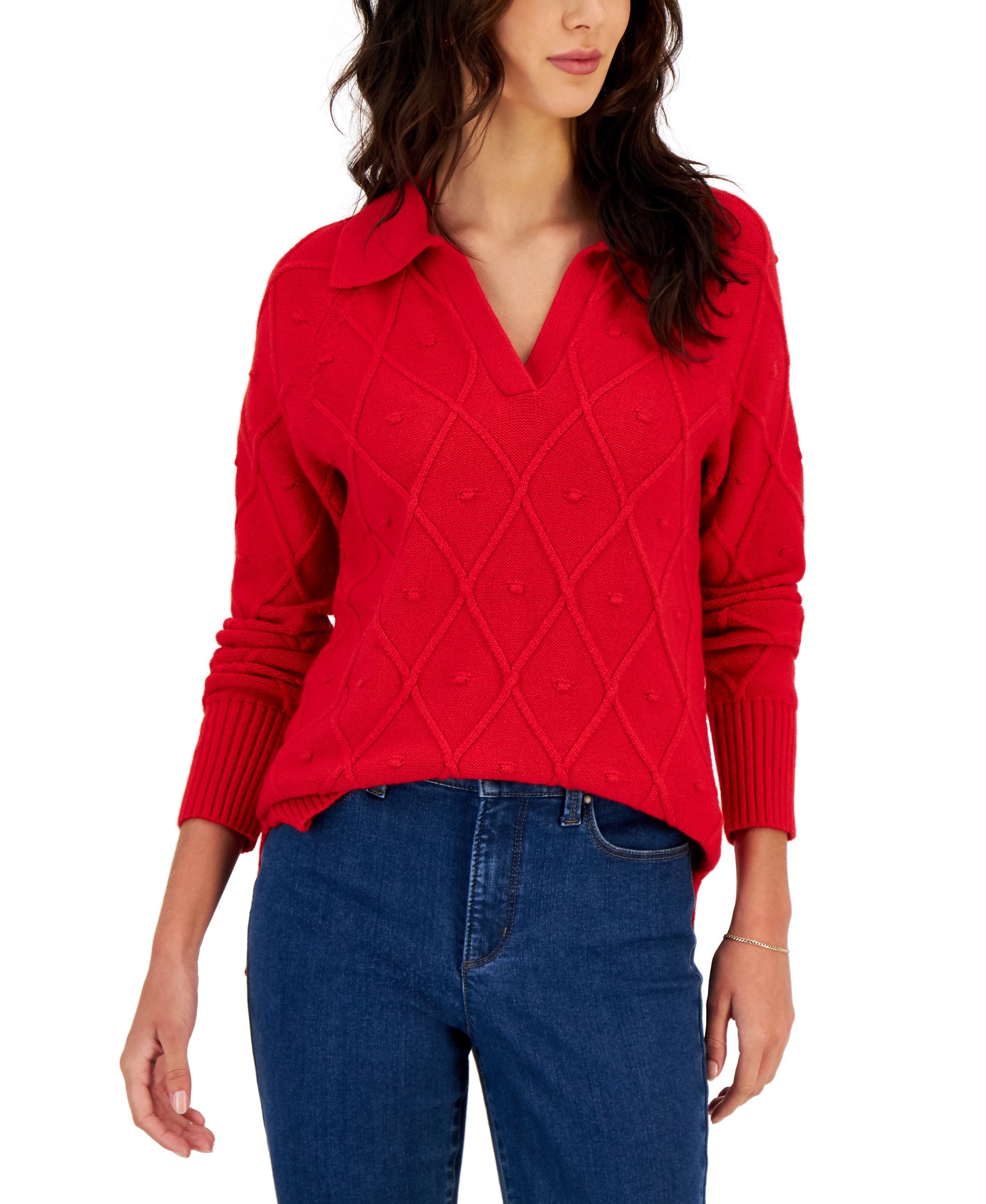 Charter Club Womens Long Sleeve Sweater