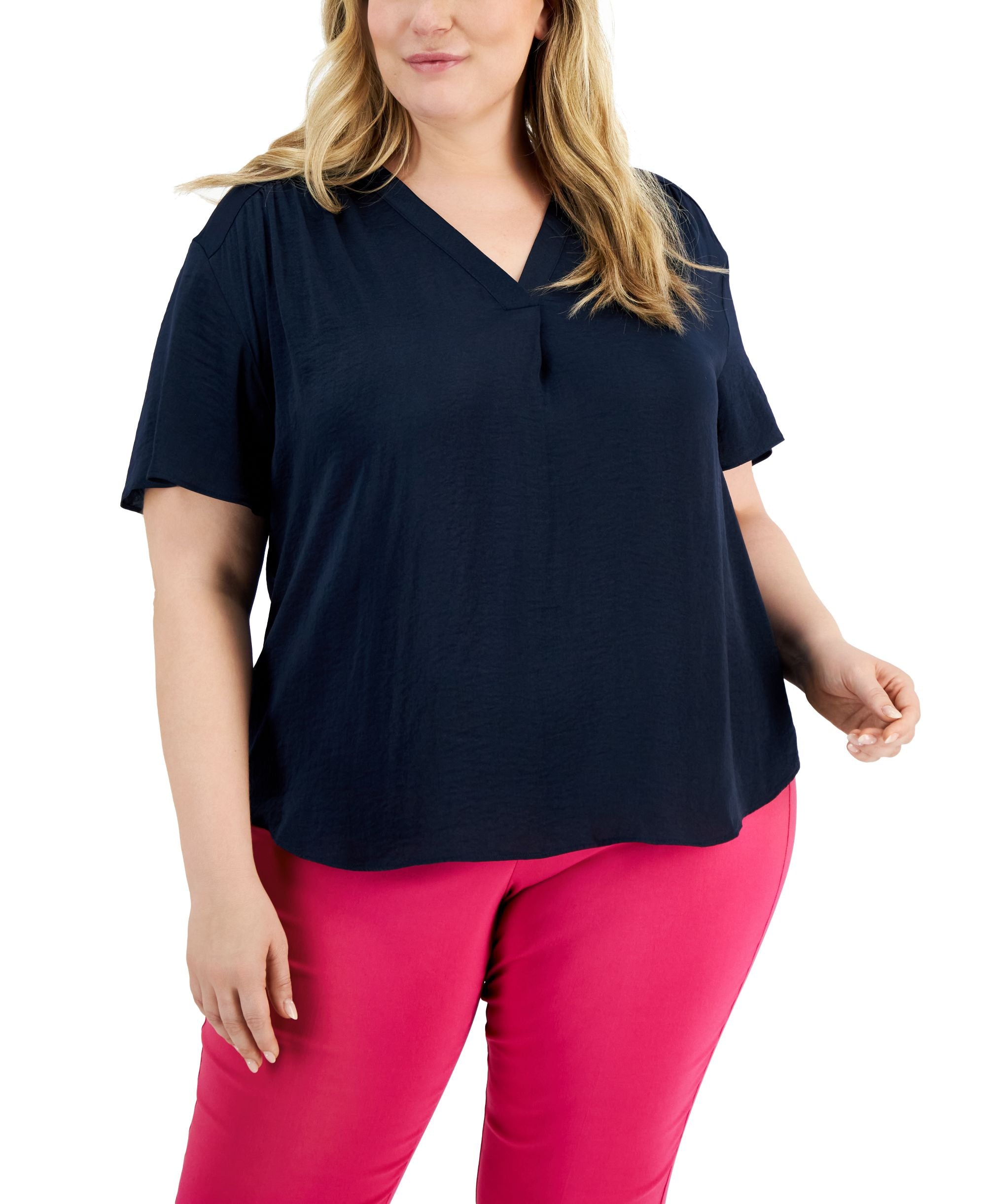 Alfani Plus Size V Neck Top