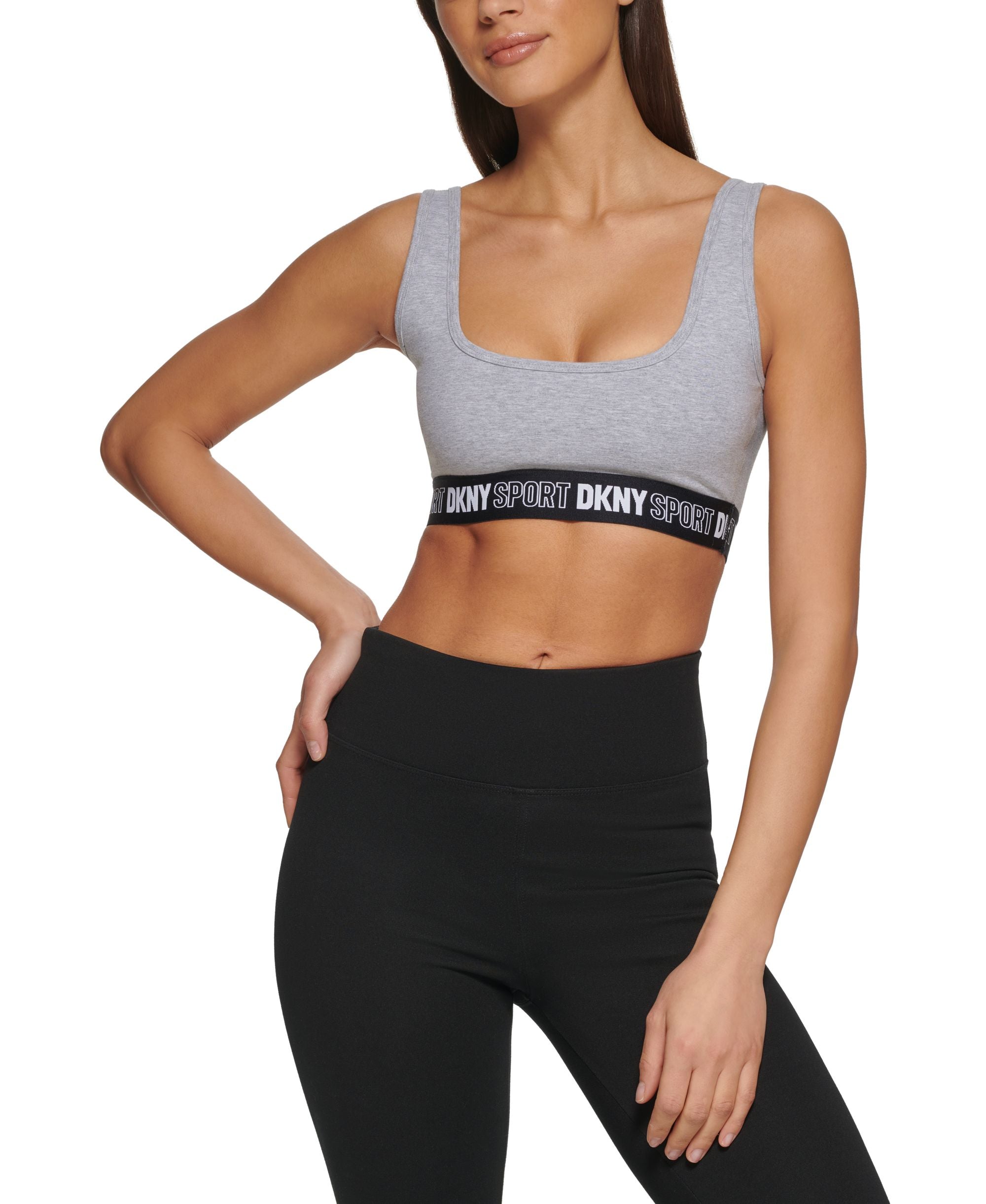 DKNY Sport Womens Outline Logo Elastic Bralette