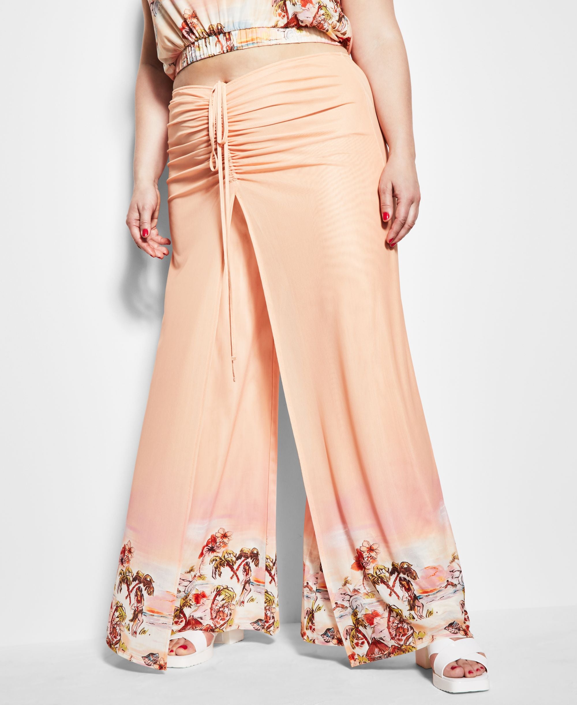 Royalty By Maluma Womens Printed Ruched Pants