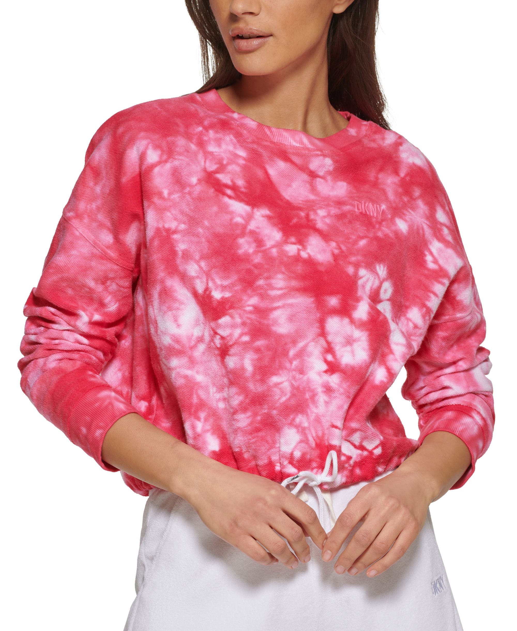 DKNY Sport Womens Cotton Tie Dyed Sweatshirt