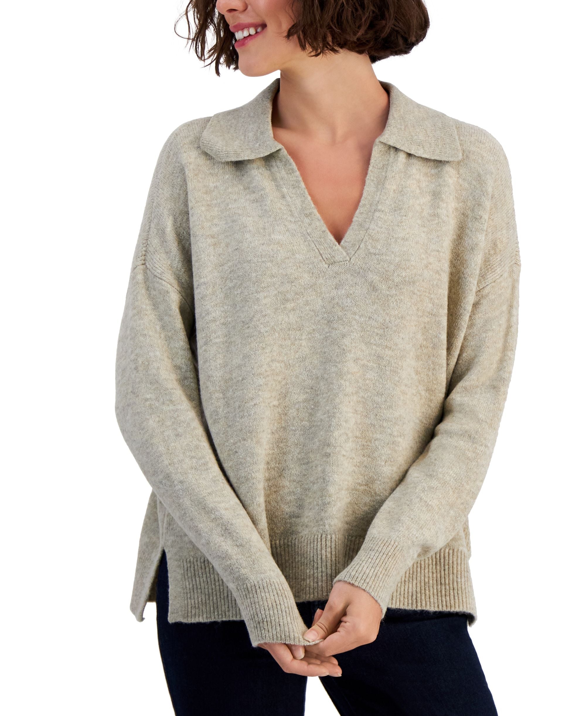 Style & Co Petite Polo Pullover Sweater