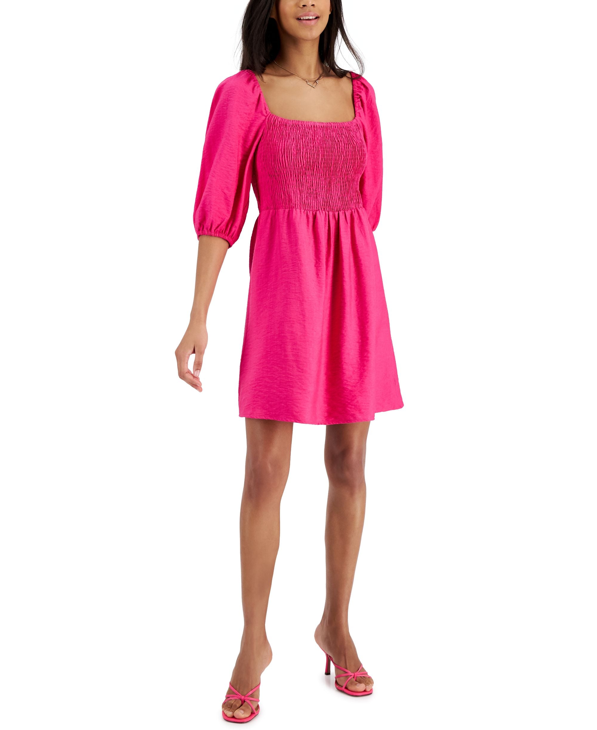 Women's Puff-Sleeve Smocked Dress