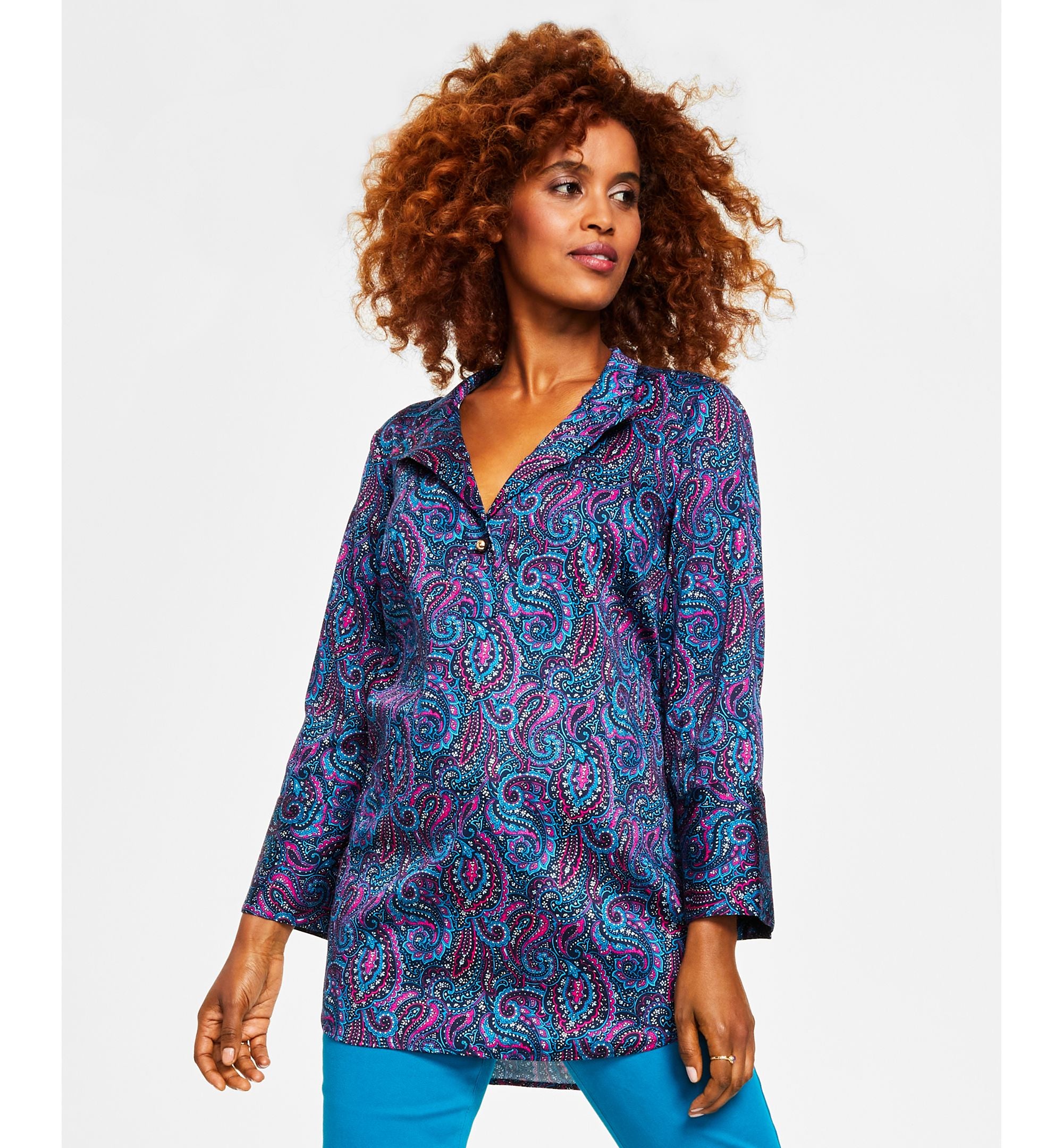 Charter Club Womens Button Up Tunic