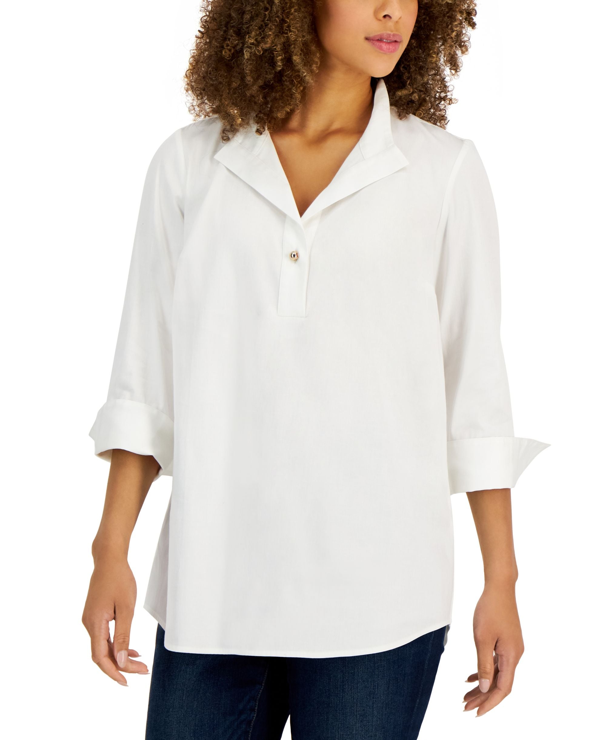 Women's Woven 3/4 One-Button Top
