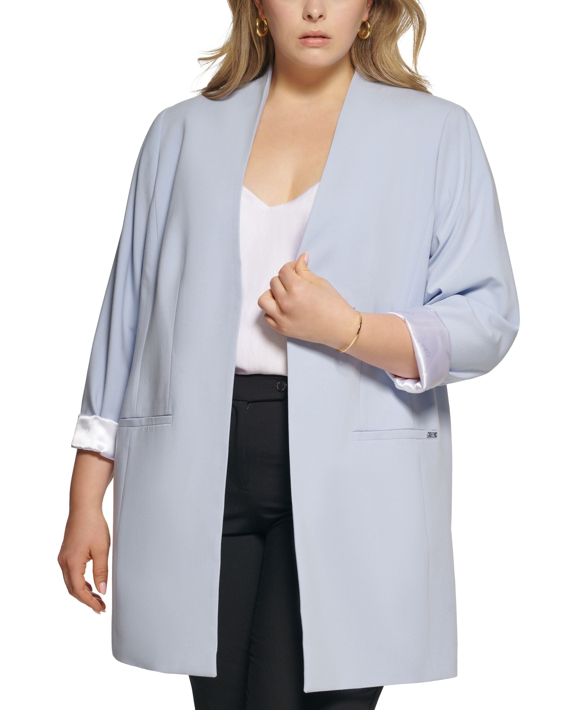 Calvin Klein Plus Size Lux Roll Tab Blazer