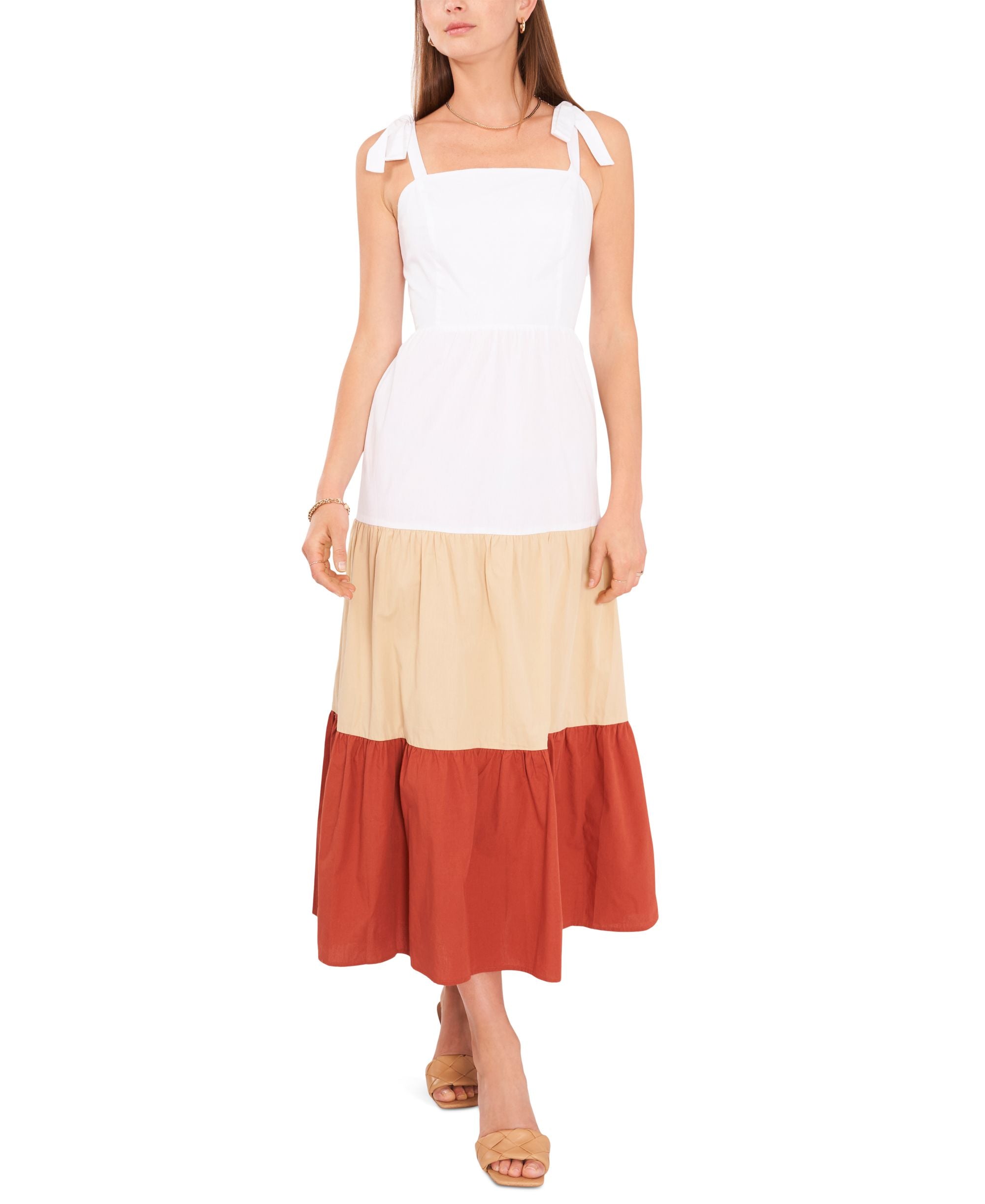 Riley Rae Womens Colorblocked Midi Dress