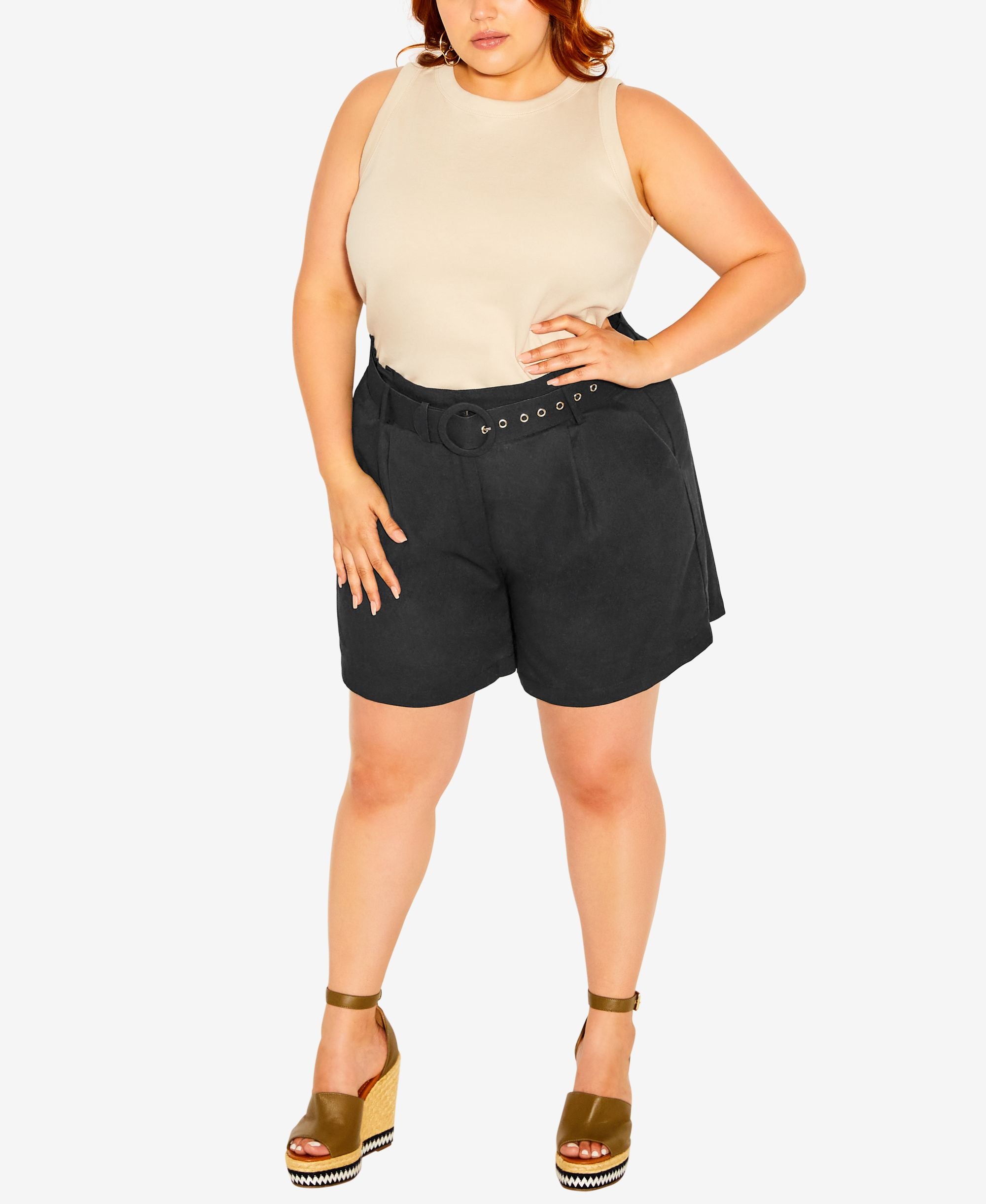 Trendy Plus Size English Rose Mini Shorts