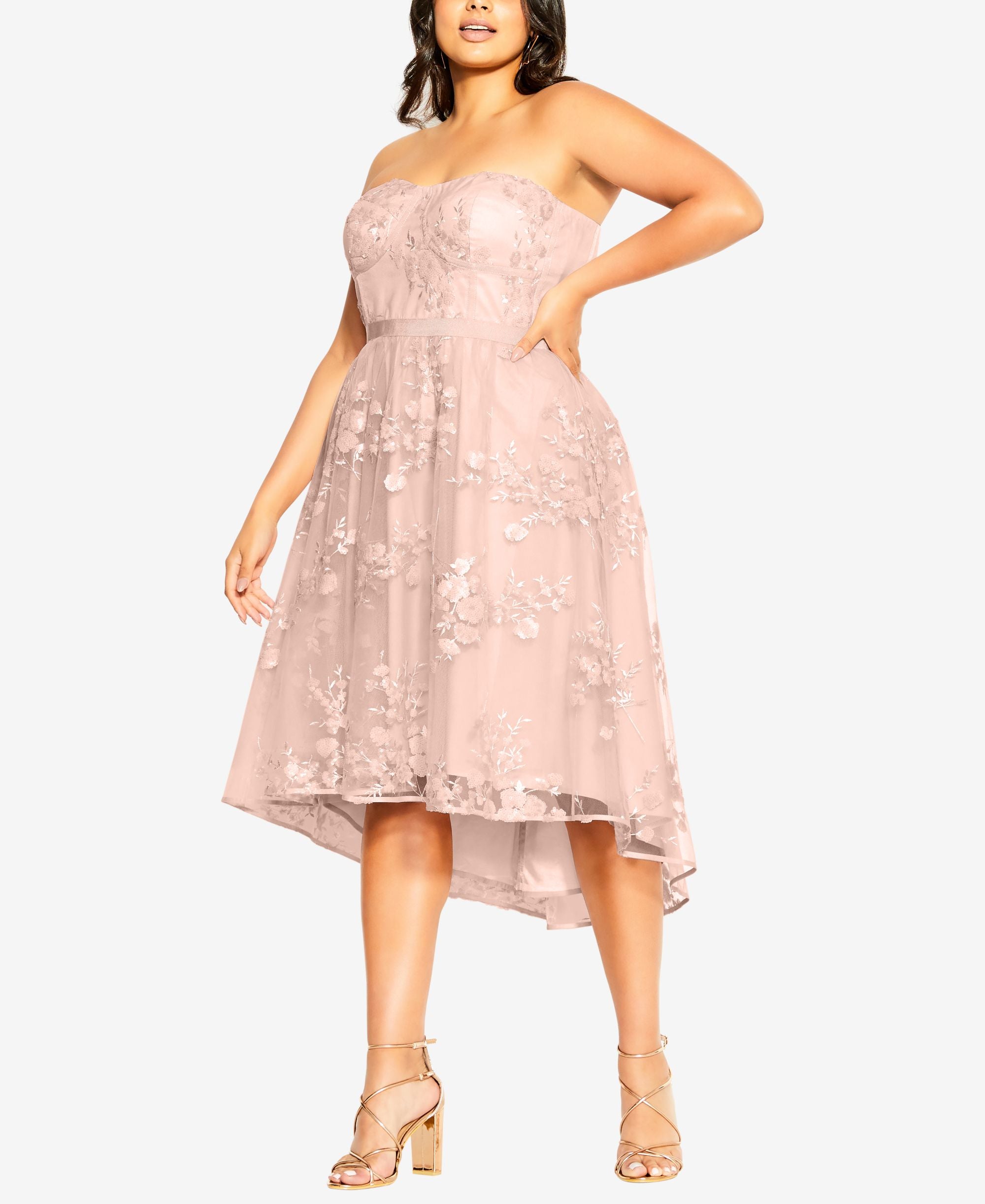 Trendy Plus Size Ambrosia Strapless Sweetheart Dress