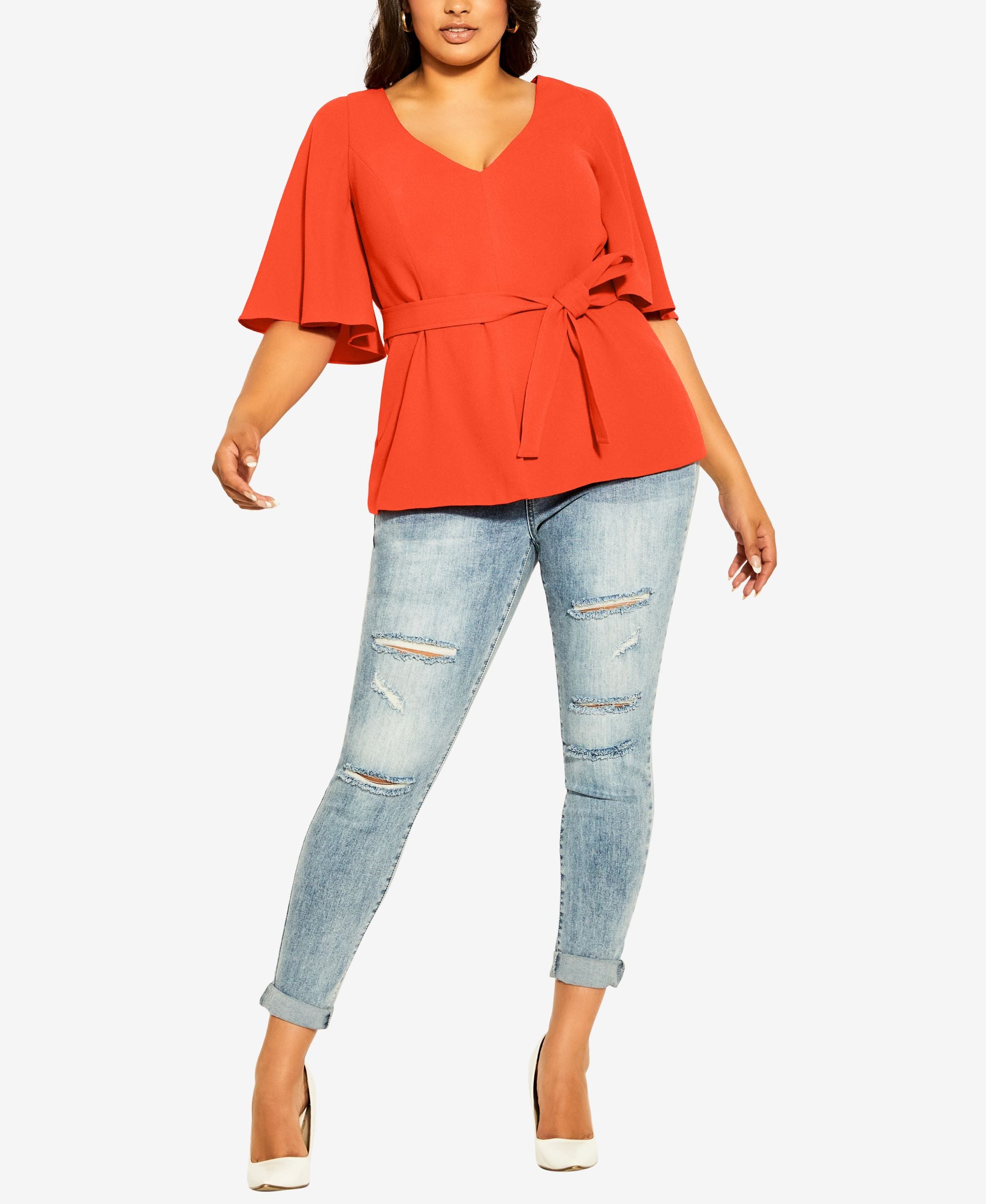 City Chic Trendy Plus Size Juno V Neck Top