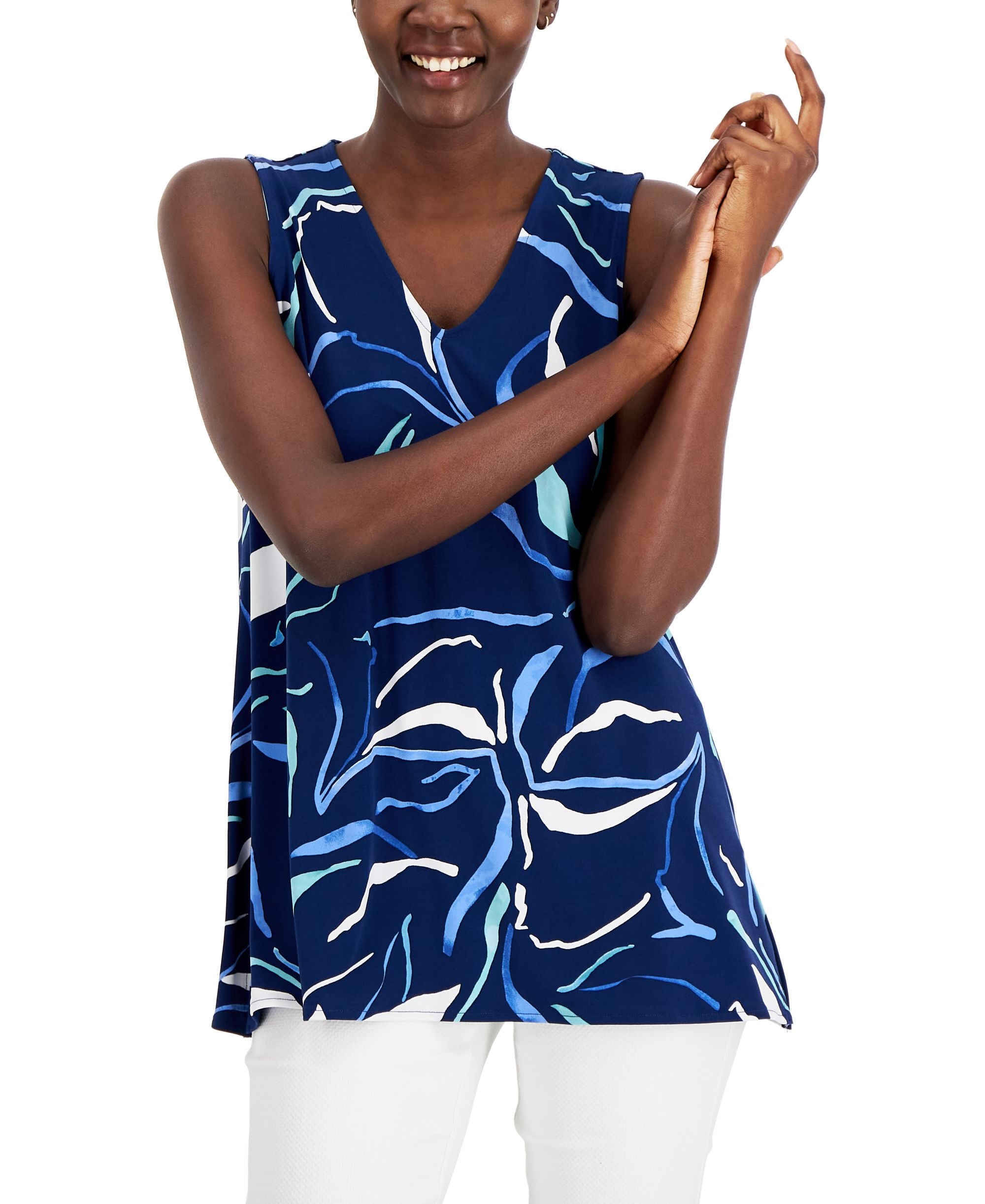 Alfani Womens V Neck Tunic