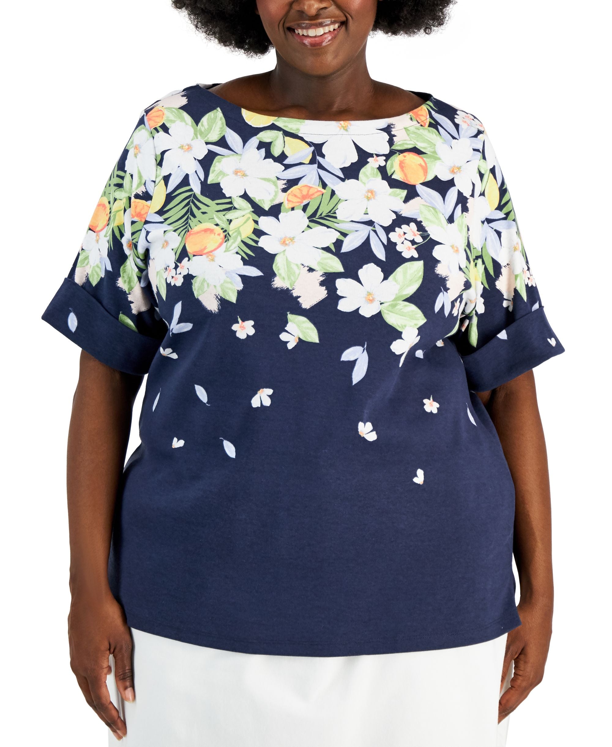 Karen Scott Plus Size Fiji Getaway Top3643